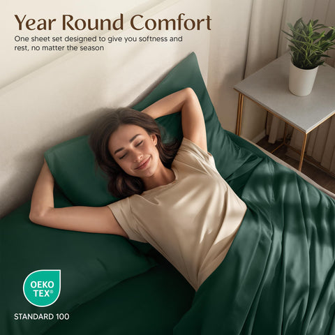 Utopia Bedding emerald green color swatch shows stylish bed decor options.