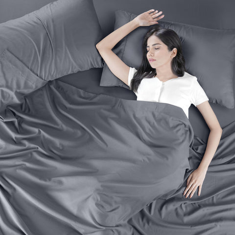 Utopia Bedding queen sheet set folded on a bed for display