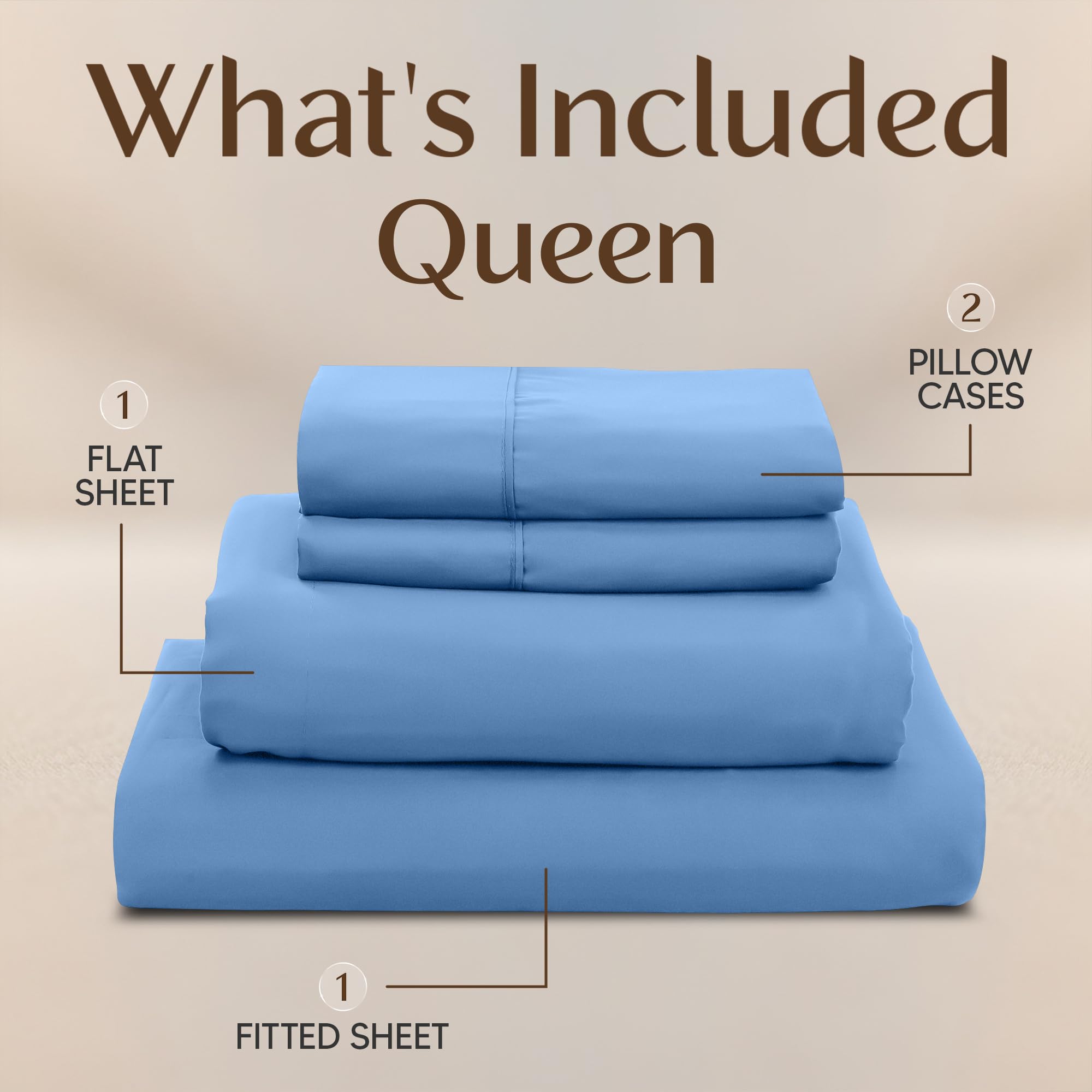 Utopia Bedding Dutch Blue pillowcases pair with microfiber sheets for soft, restful evenings