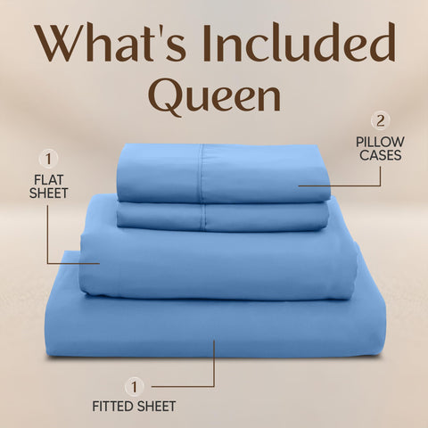 Utopia Bedding Dutch Blue pillowcases pair with microfiber sheets for soft, restful evenings