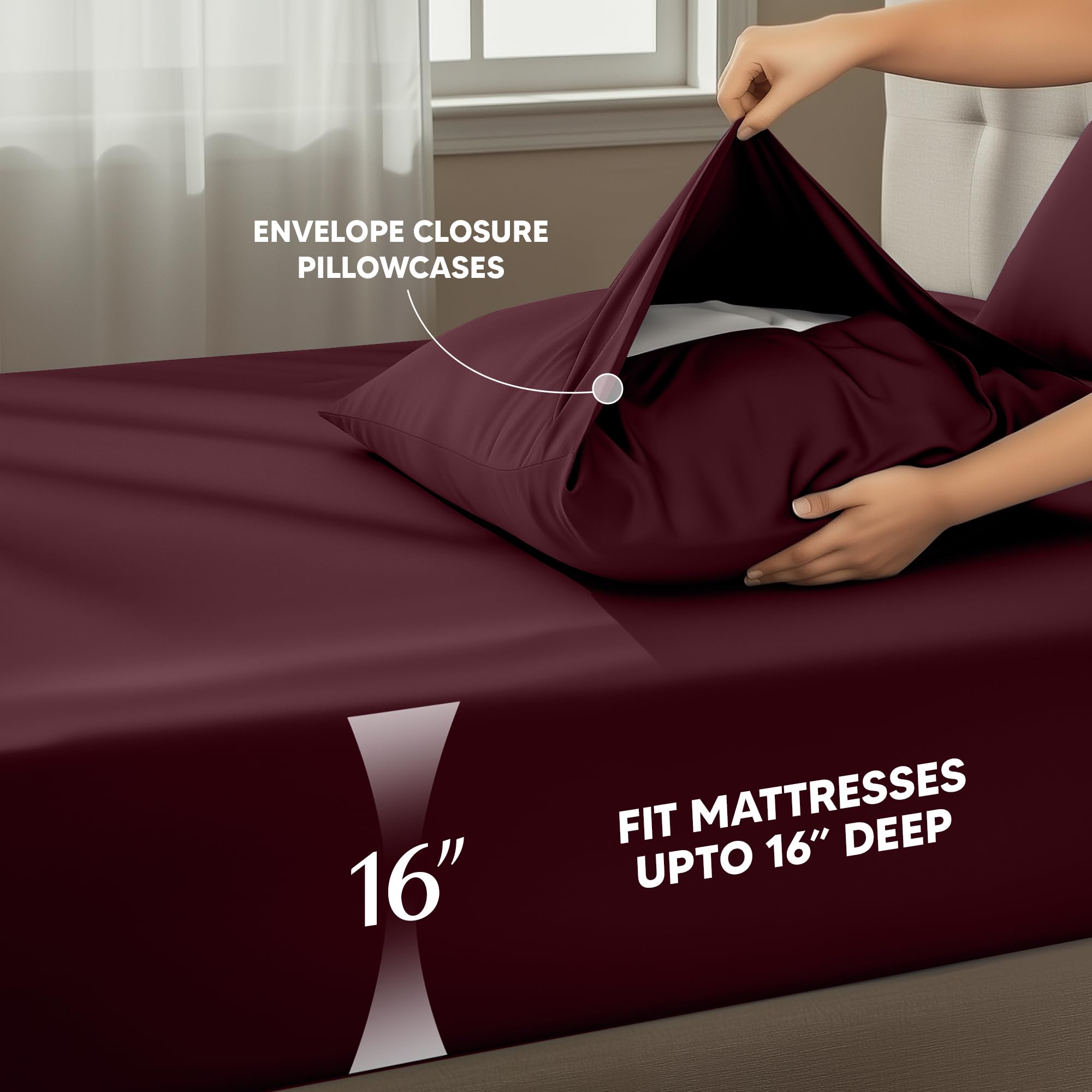 Utopia Bedding pillowcases included for complete soft sleep set.