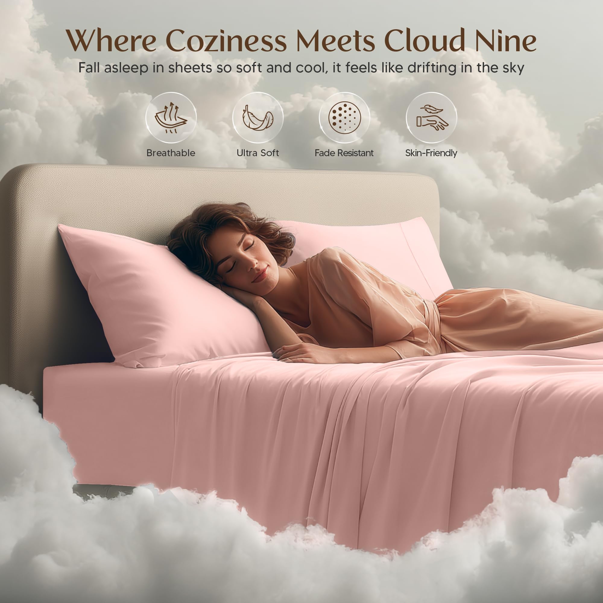 Utopia Bedding tea pink color adds gentle styling and colorfast charm to any bedroom.