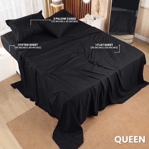 Utopia Bedding queen fitted sheet 60 by 80 inches with a 15-inch pocket stays secure.