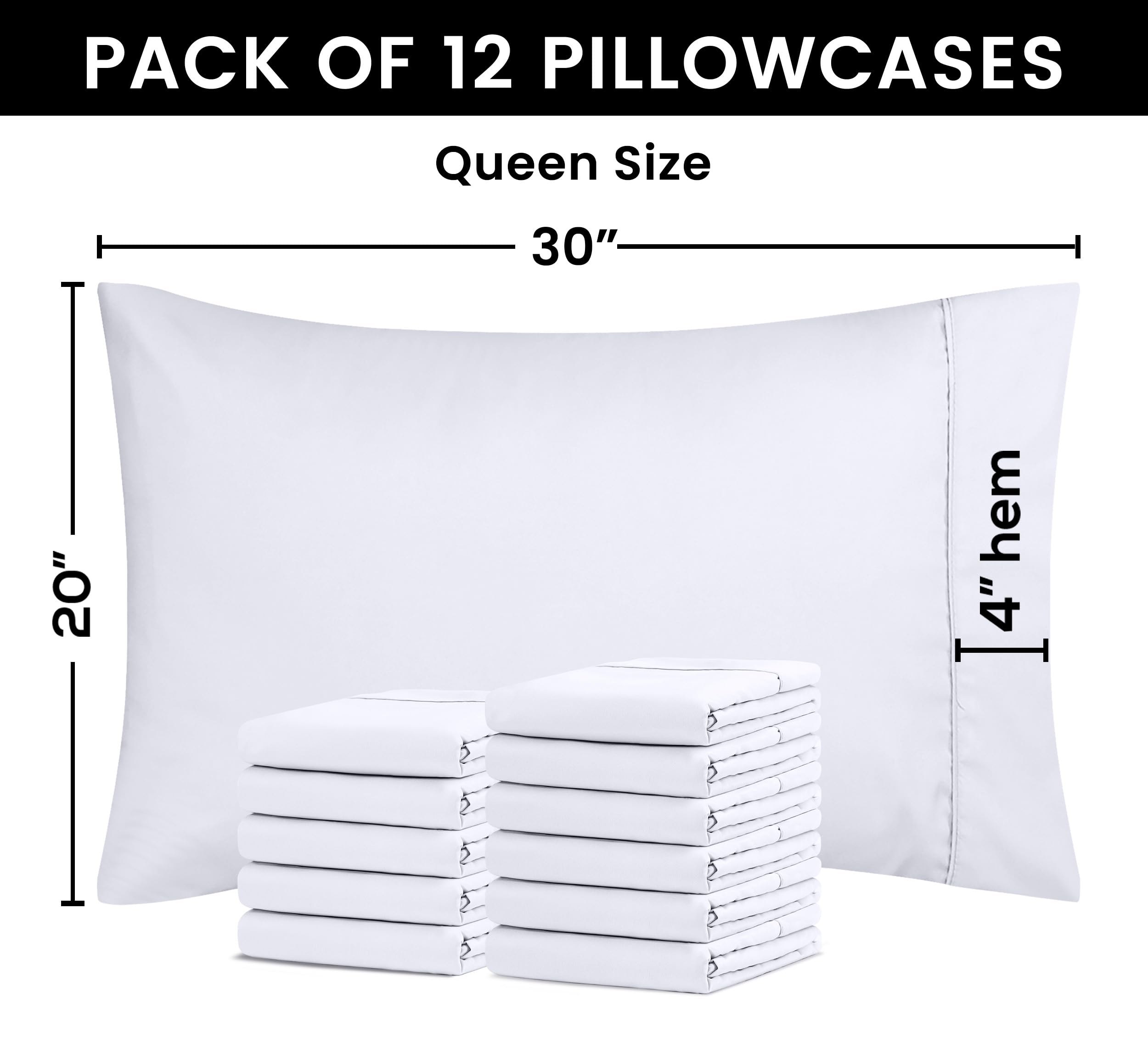 Utopia Bedding queen-size 20x30 pillowcase fits standard pillows.
