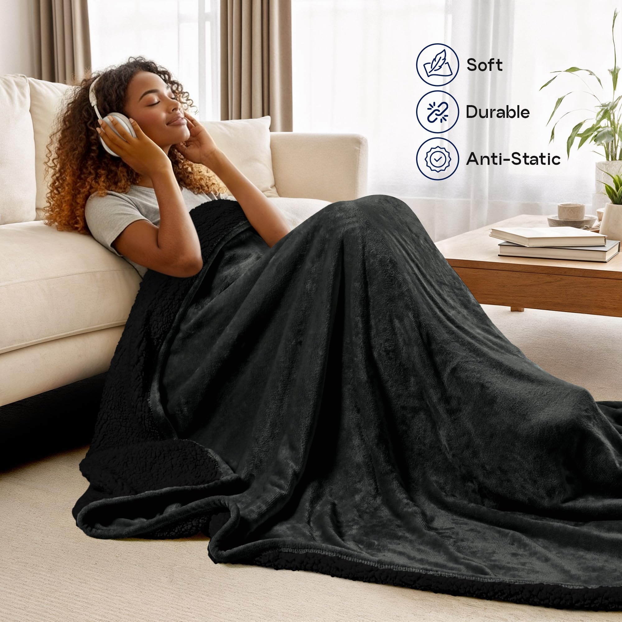 Utopia Bedding queen size blanket provides generous coverage and coziness