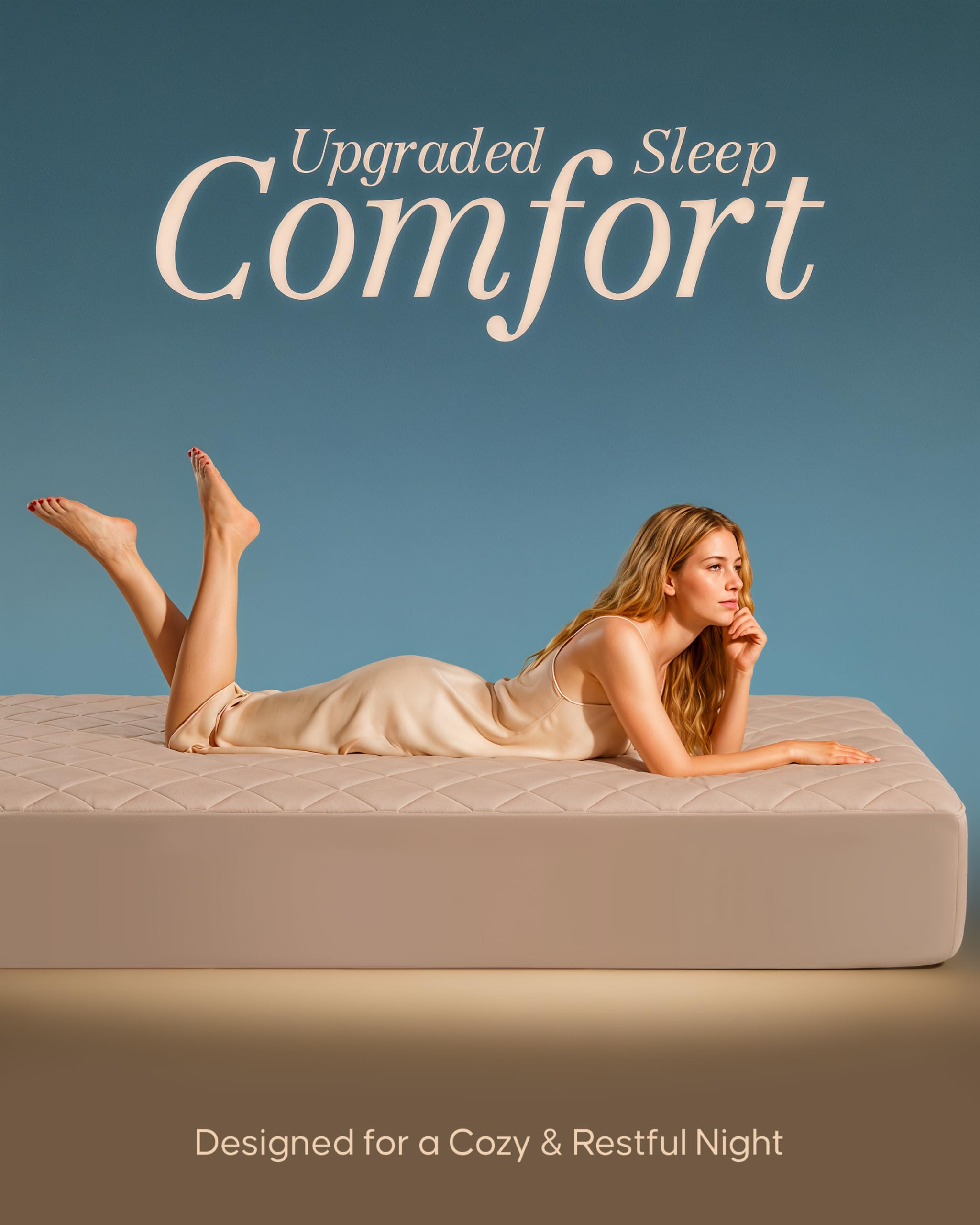 Utopia Bedding full-size 54x75 mattress pad laid out for dimensions