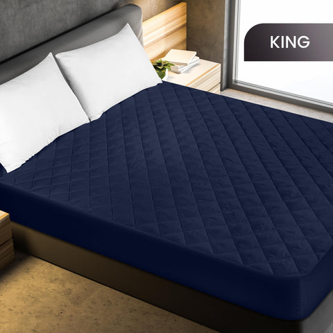 Utopia Bedding king navy pad fits mattresses up to 16 inches deep