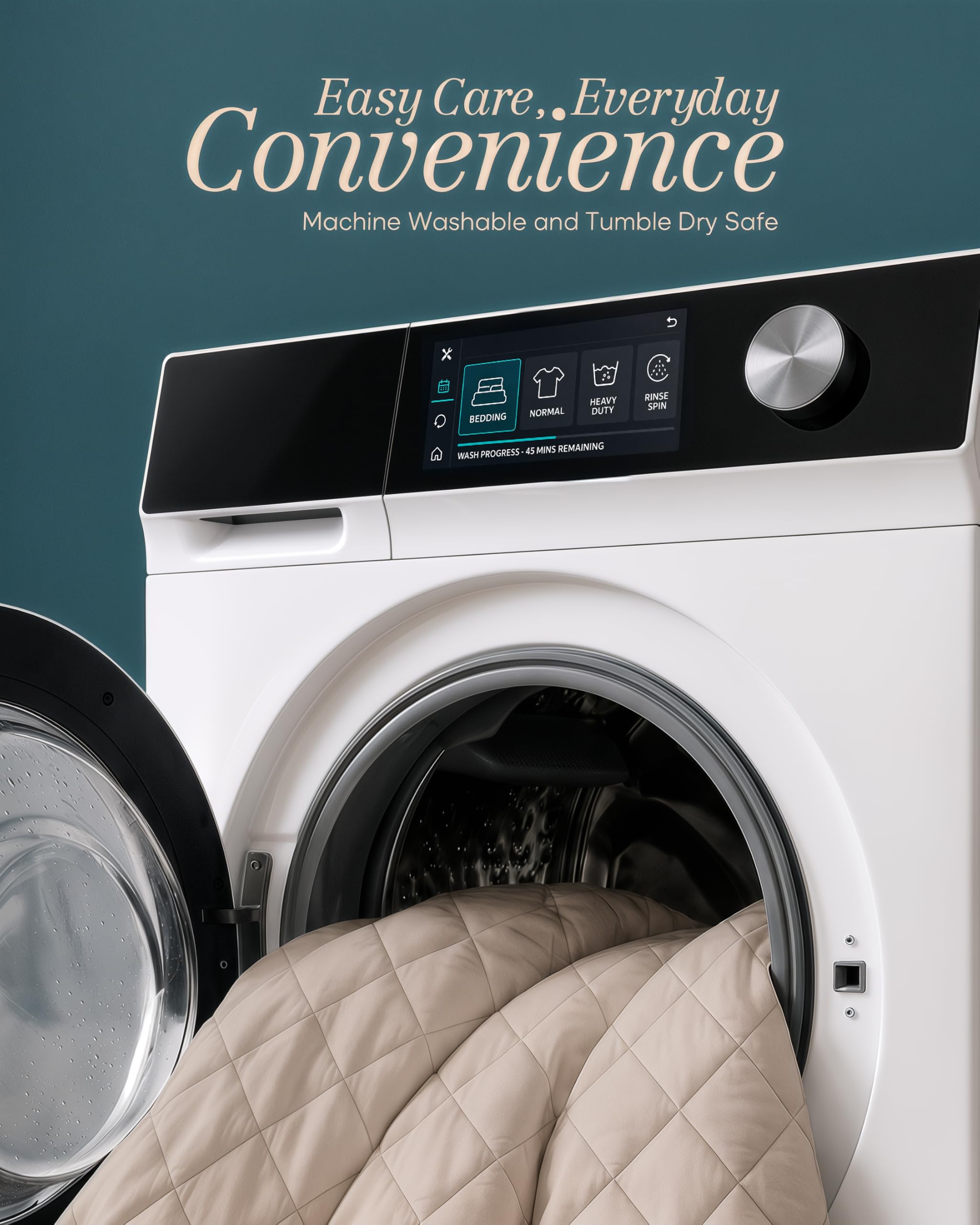 Utopia Bedding machine washable mattress pad emphasizes easy care