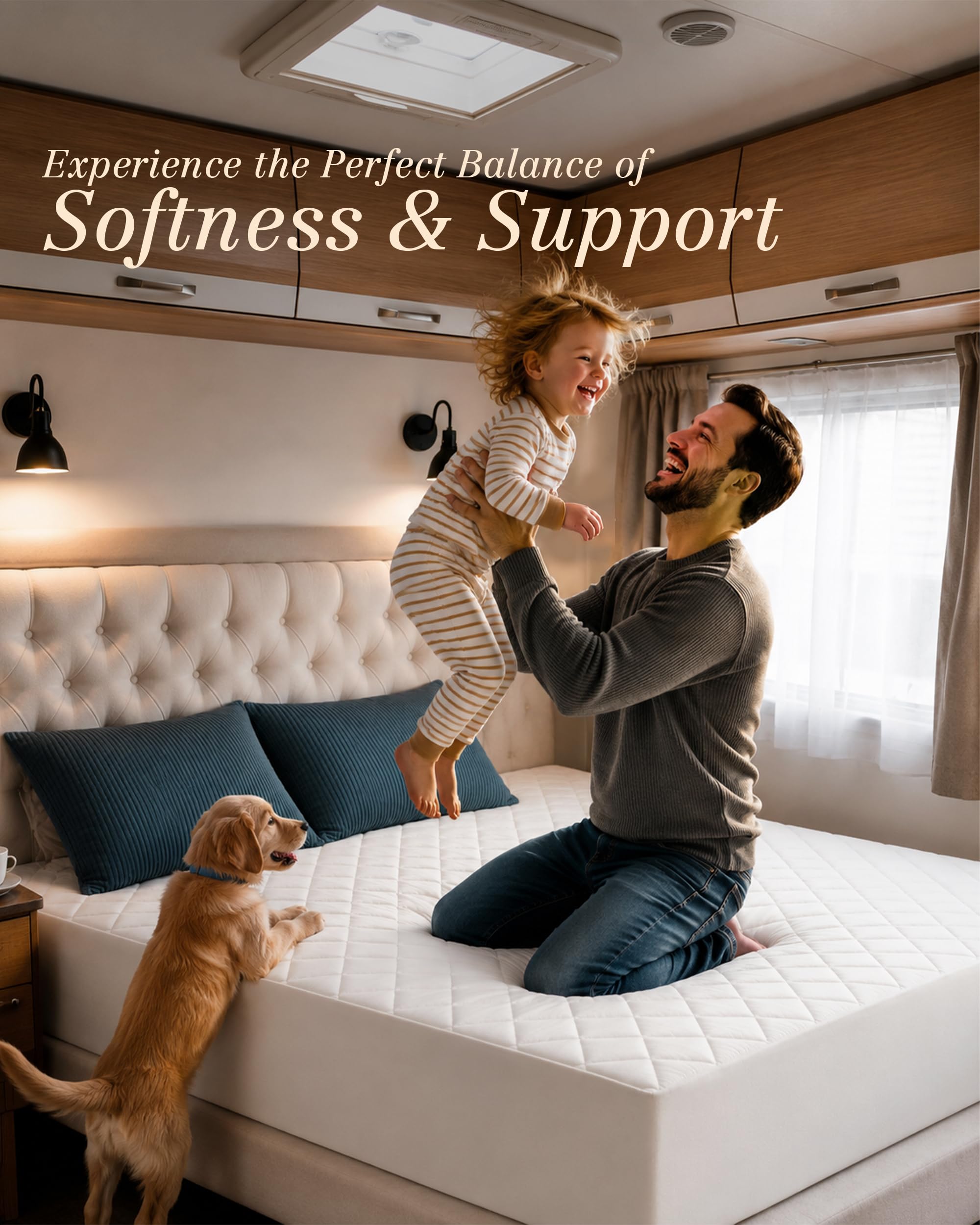 Utopia Bedding camper bedroom setup illustrates easy installation