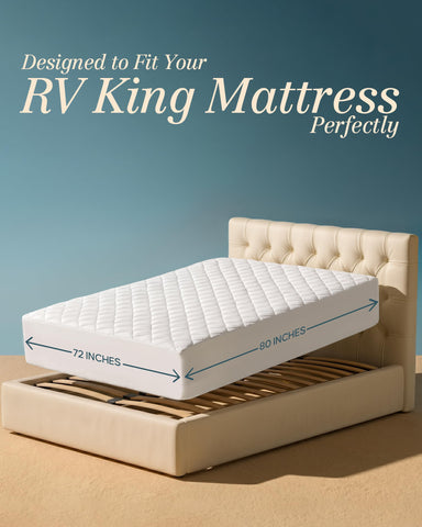 Utopia Bedding RV-king elastic edge closeup shows secure fit