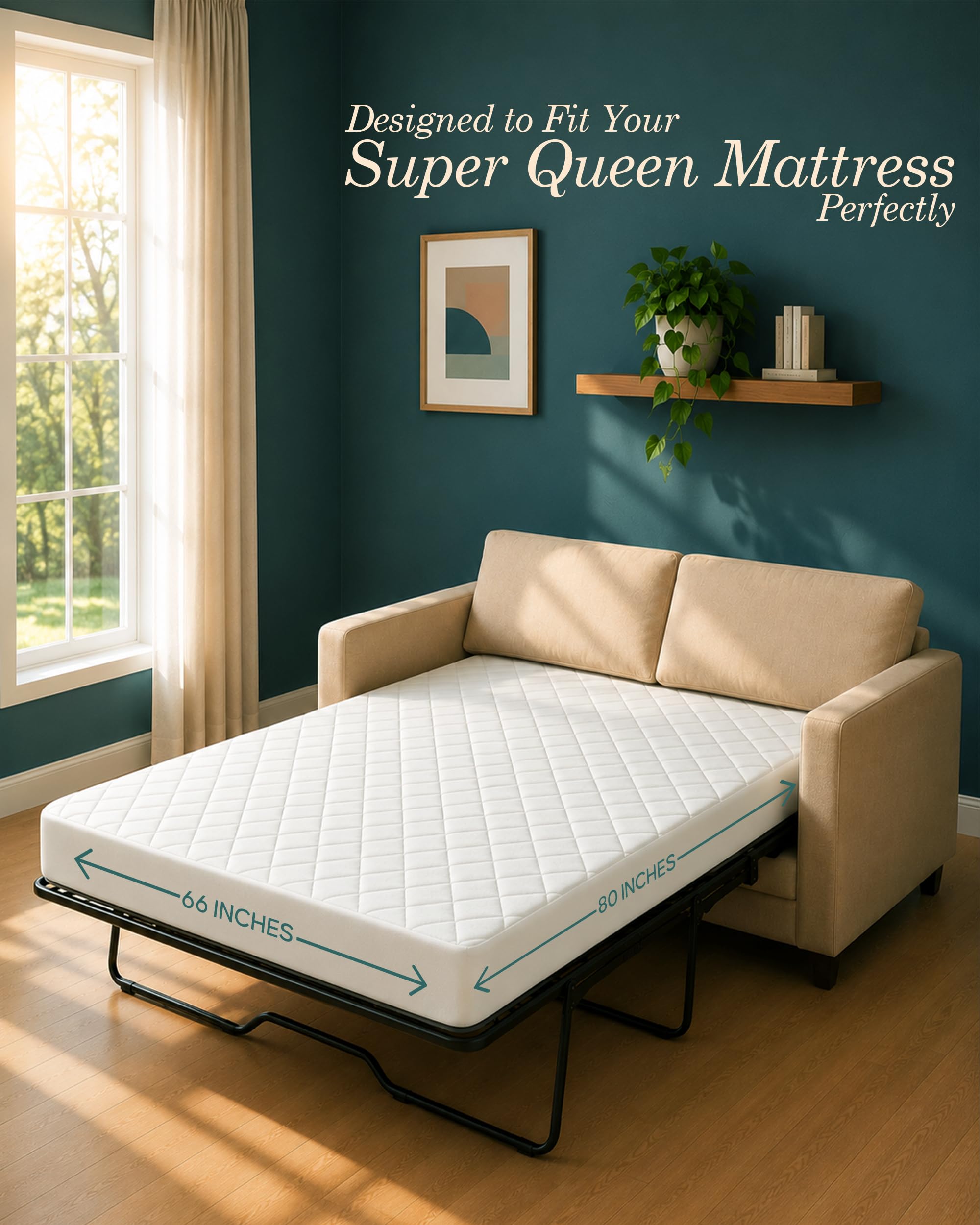 Utopia Bedding white quilted topper adds soft loft for restful nights.