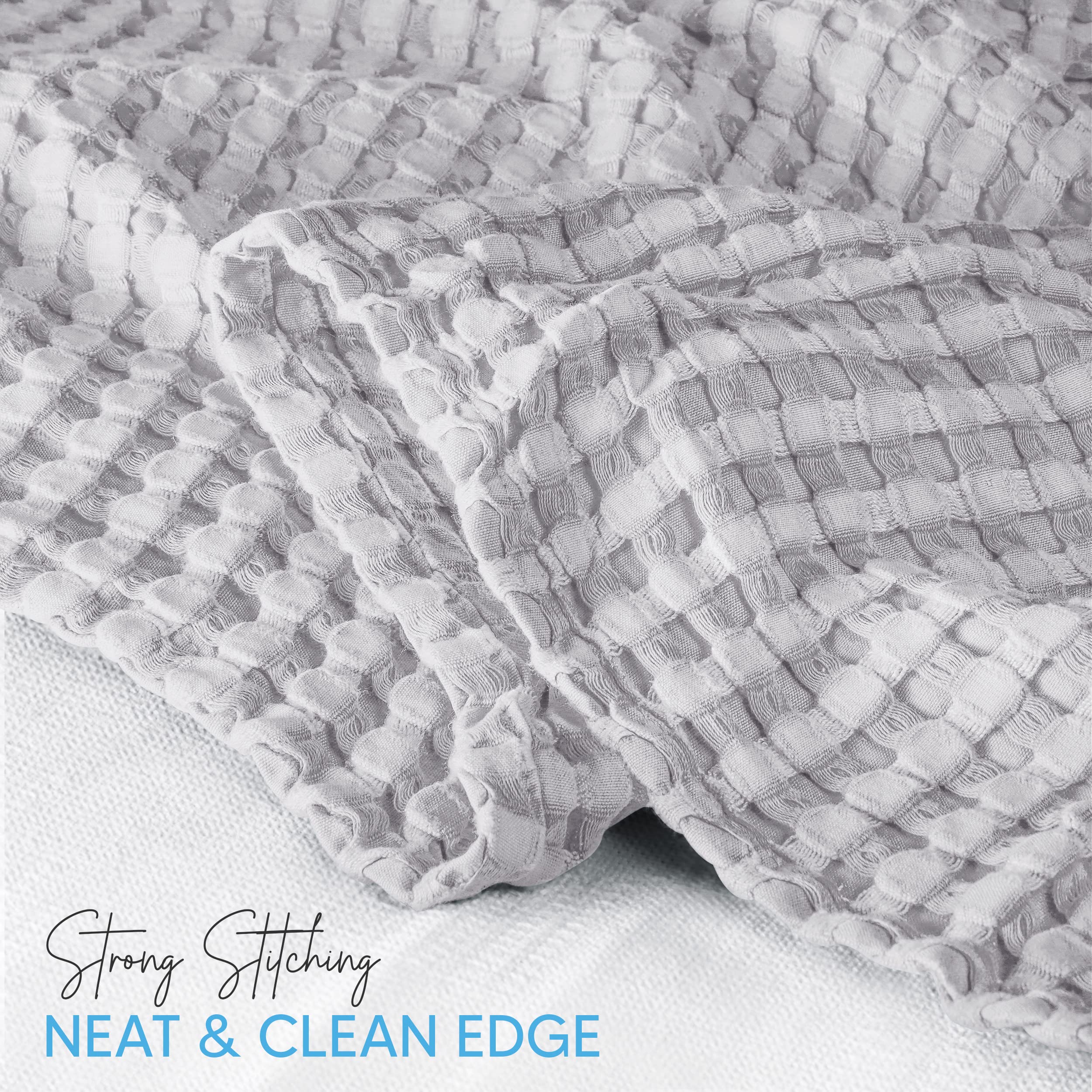 Utopia Bedding ring-spun edging waffle blanket close-up shows durability.