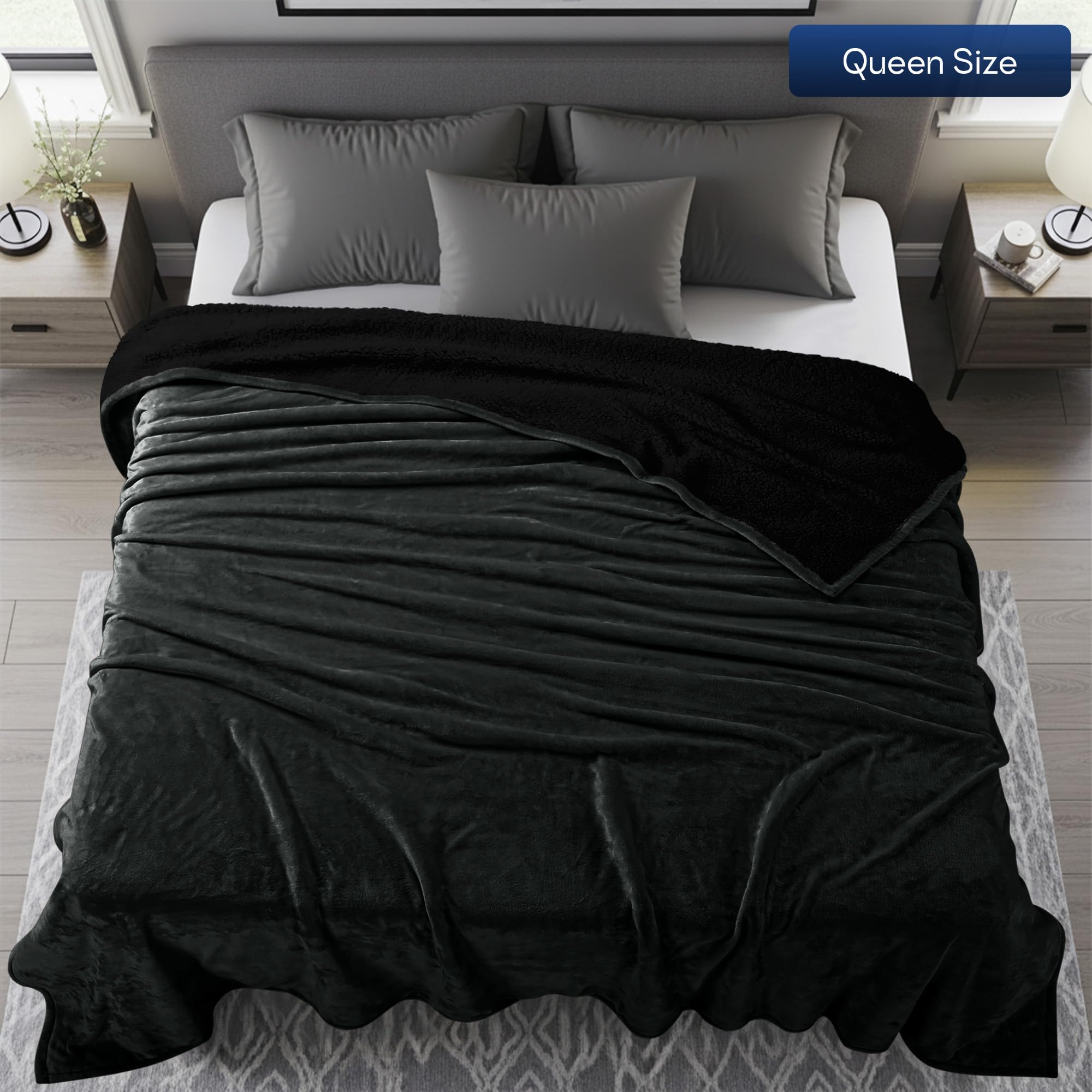 Utopia Bedding Sherpa back detail showing plush warmth
