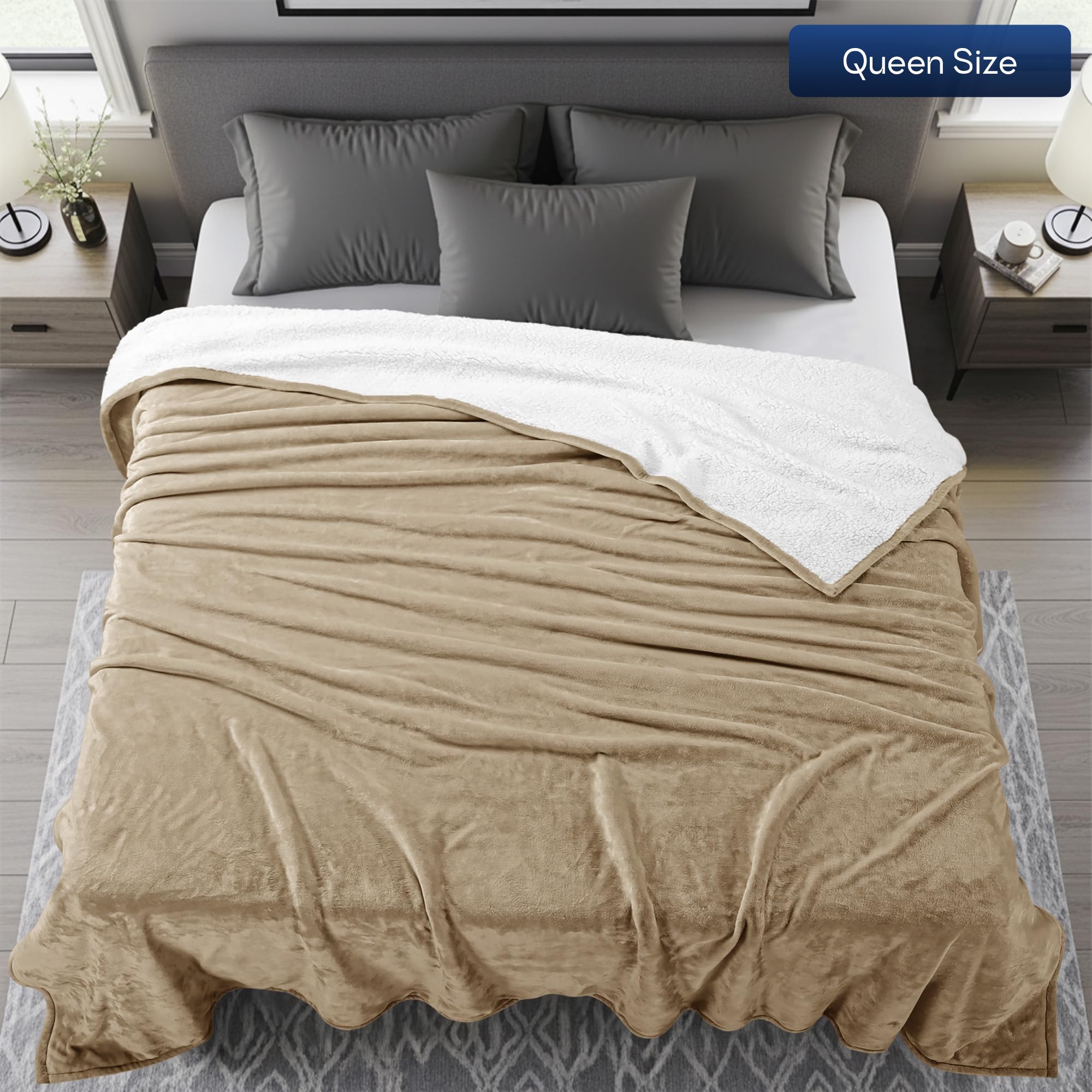 Utopia Bedding Sherpa Blanket draped over a couch for relaxed lounging.