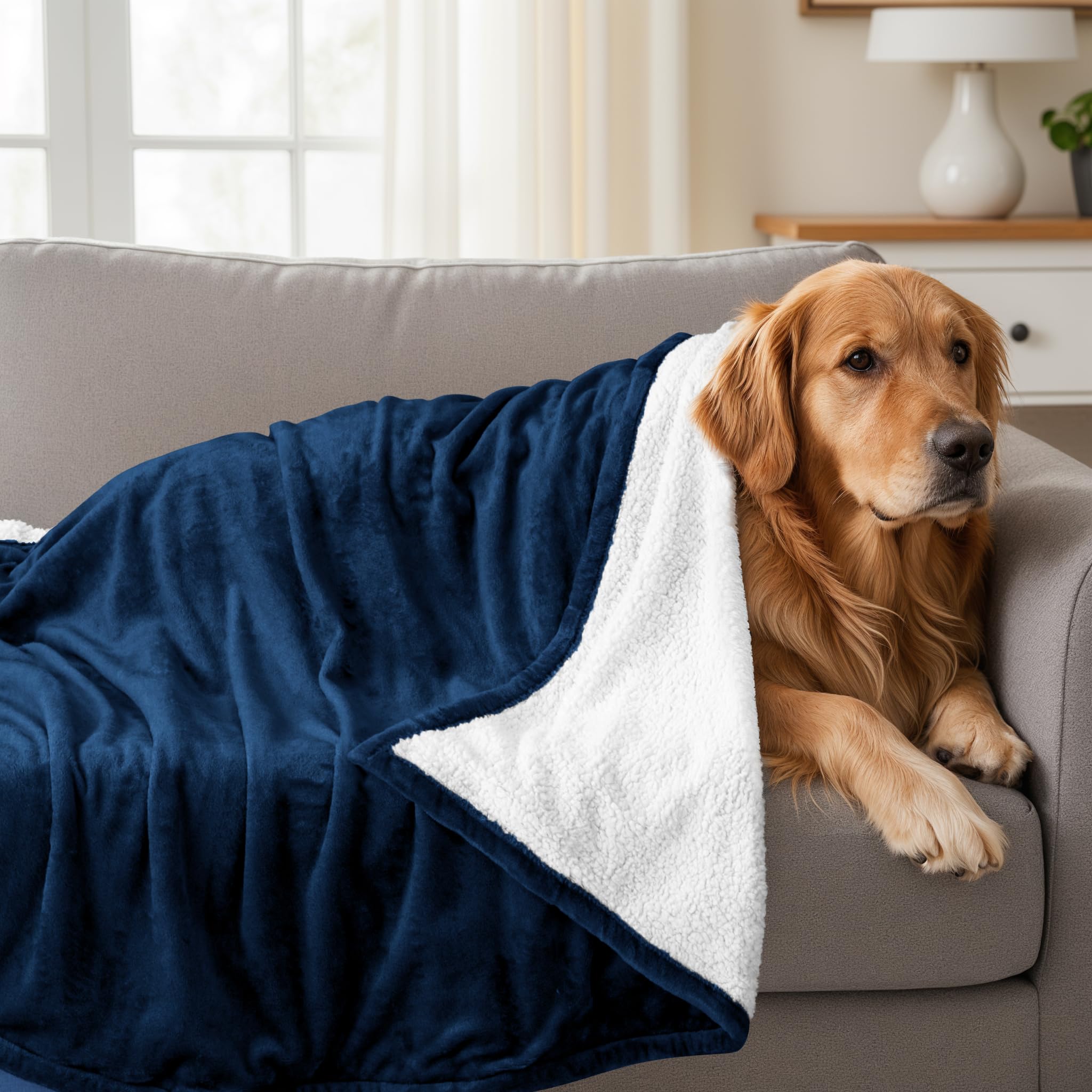 Utopia Bedding Sherpa Blanket close-up highlights durable stitched edges