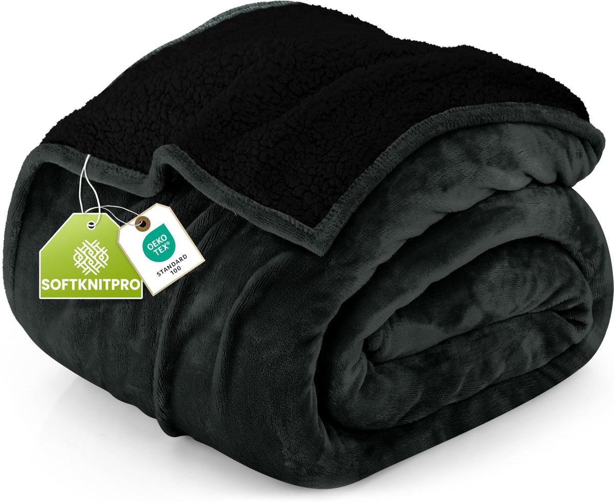 Utopia Bedding Sherpa blanket front view for plush warmth during cozy nights