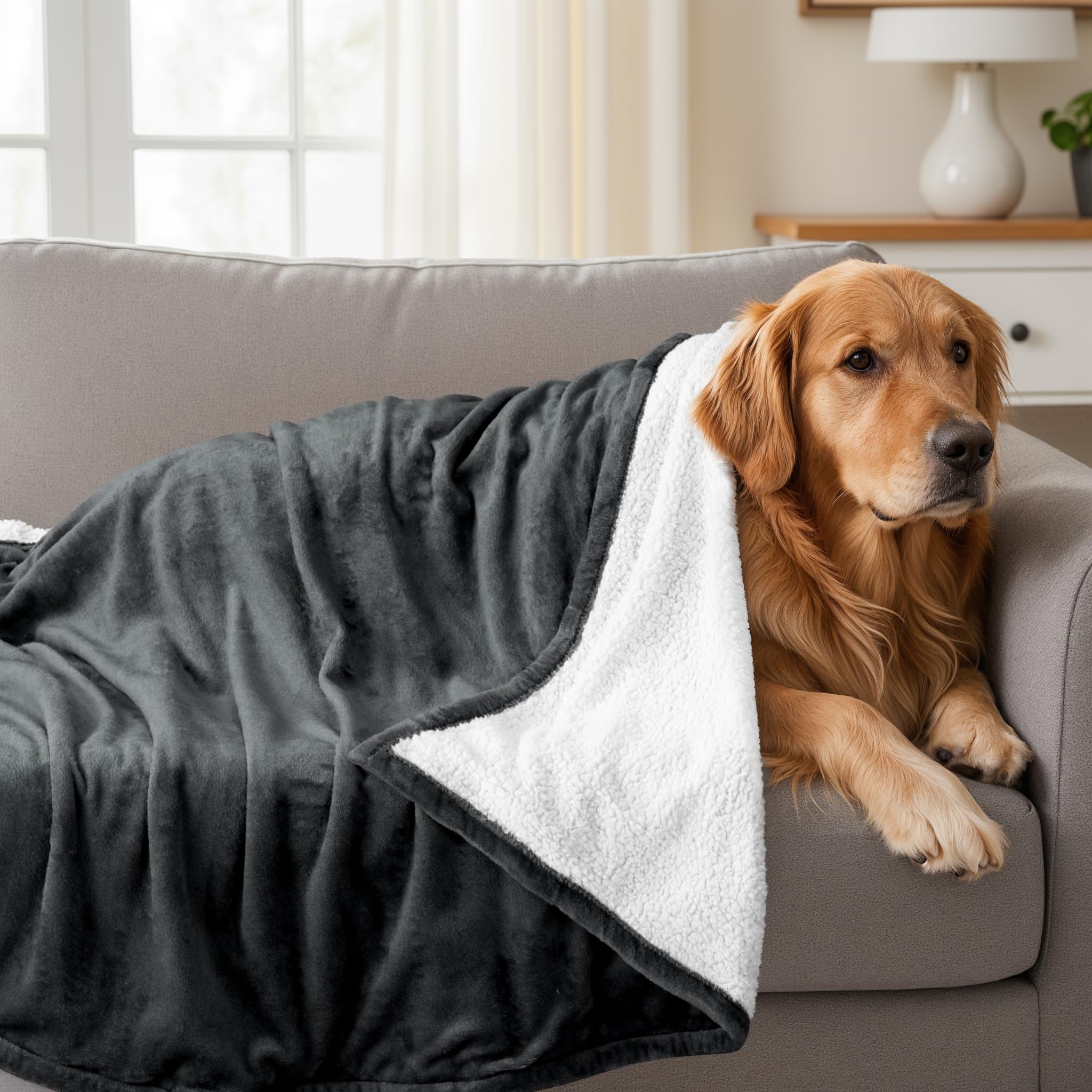 Utopia Bedding Sherpa blanket on couch enhances warmth during movie nights