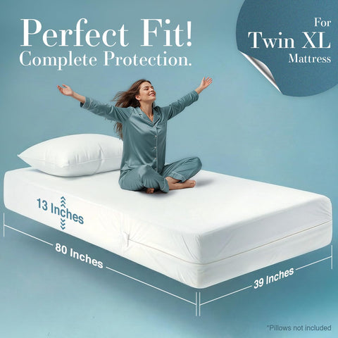 Utopia Bedding six-sided mattress cover provides full encasement for all-around protection