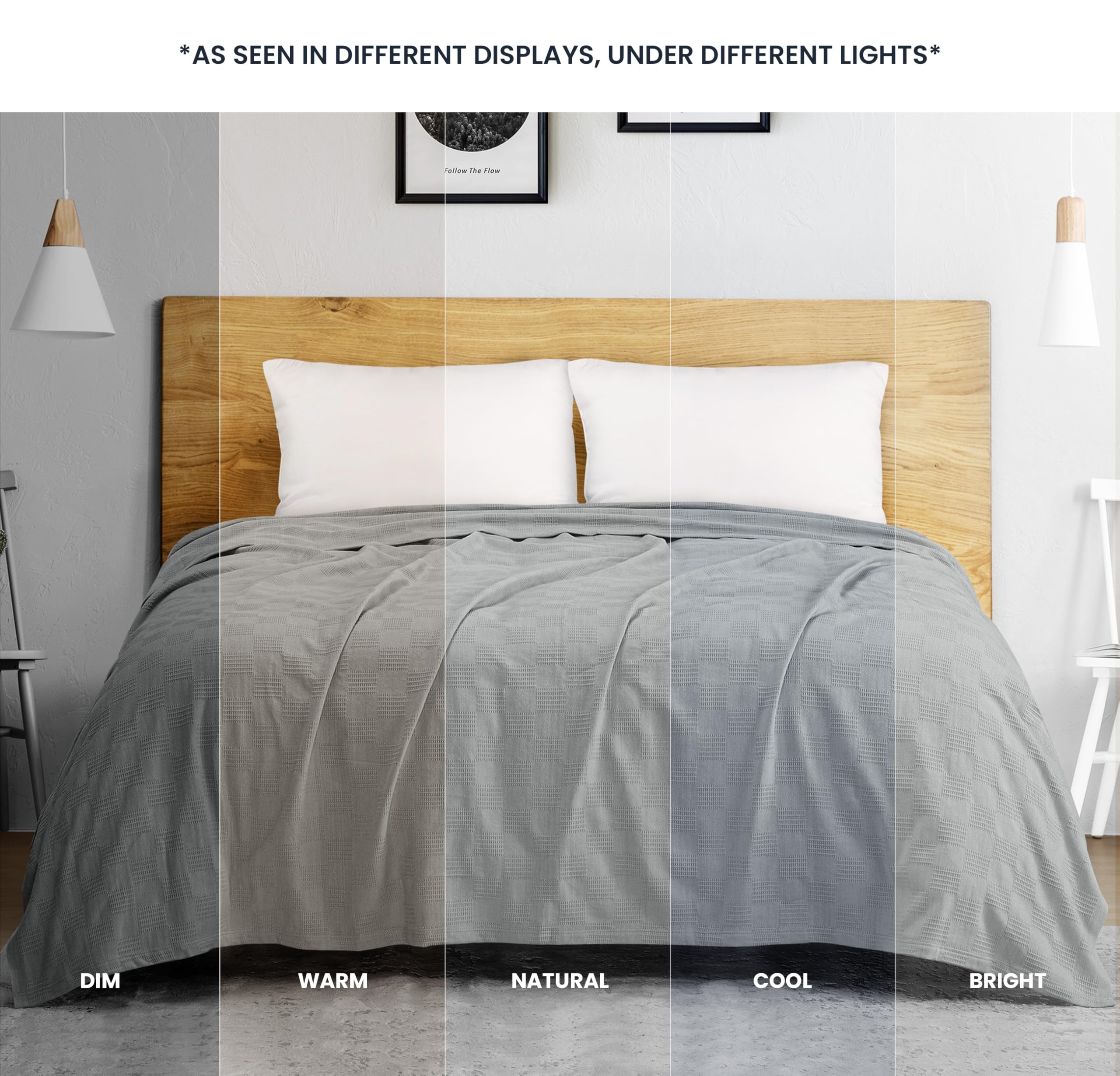 Utopia Bedding soft breathable cotton blanket helps regulate temperature.