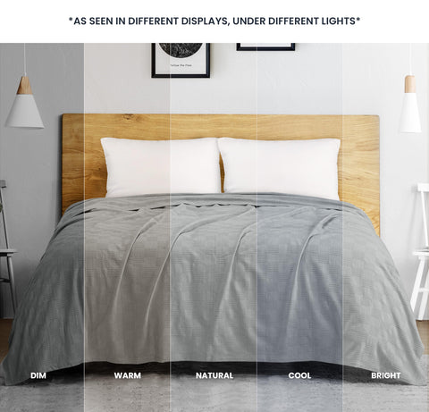 Utopia Bedding soft breathable cotton blanket helps regulate temperature.
