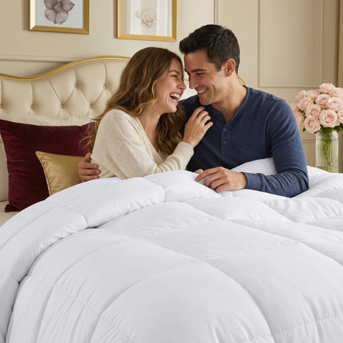 Soft fabric close-up on Utopia Bedding comforter demonstrating cozy texture