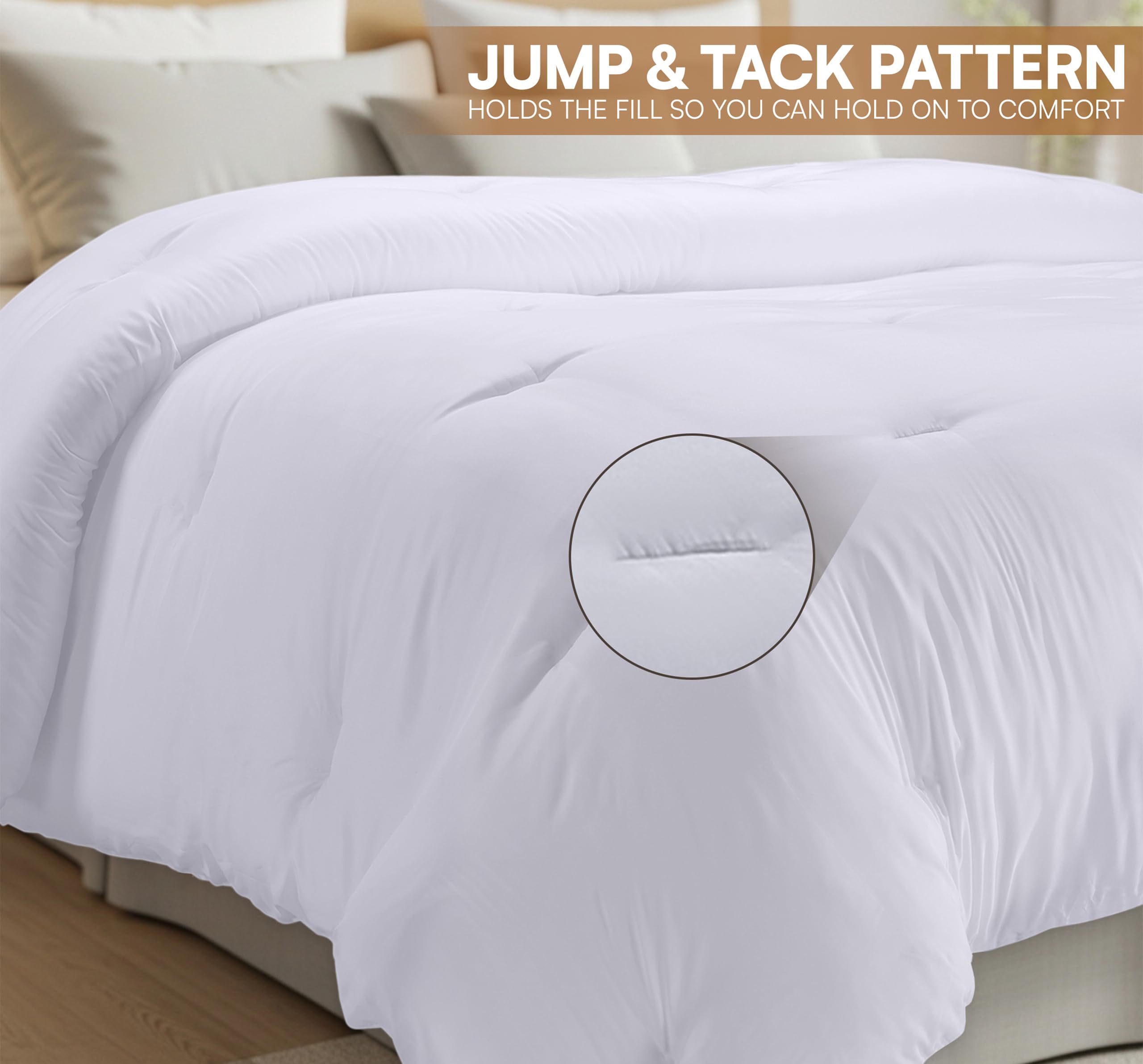 Utopia Bedding soft polyester fill provides year-round warmth and loft.