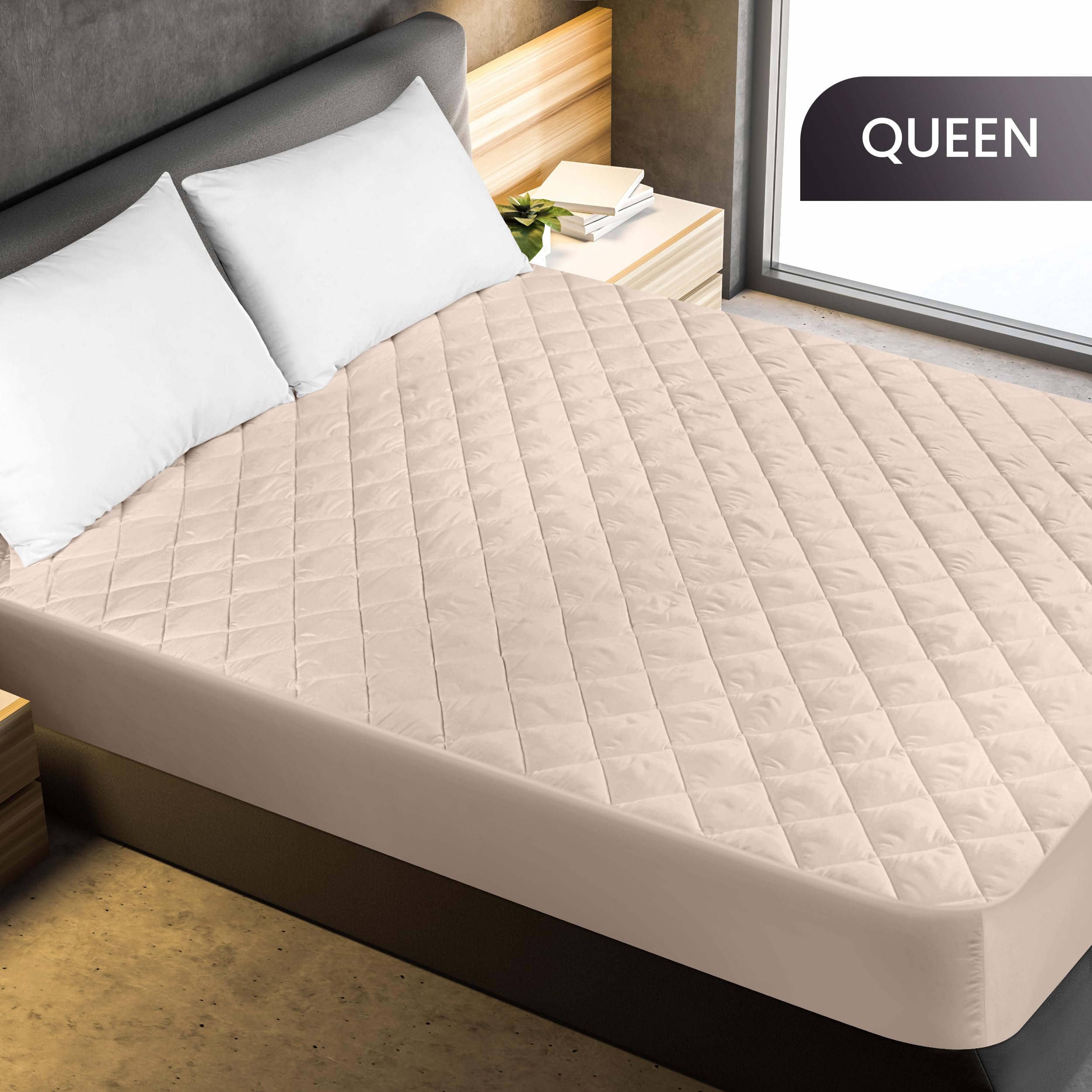 Close-up of Utopia Bedding soft quilted top showing plush loft and smooth texture.