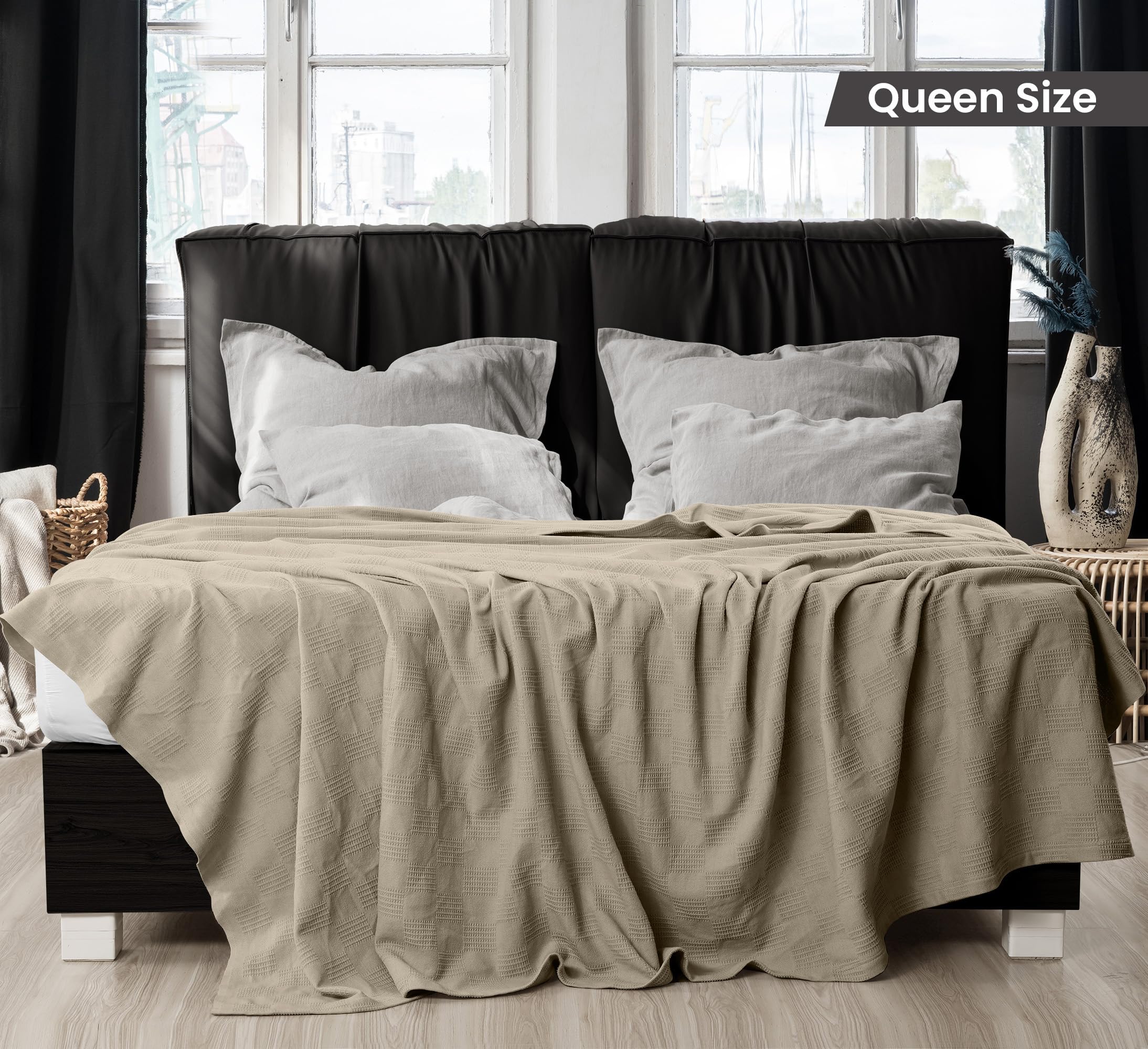 Utopia Bedding thermal blanket breathable cotton texture shows cool comfort