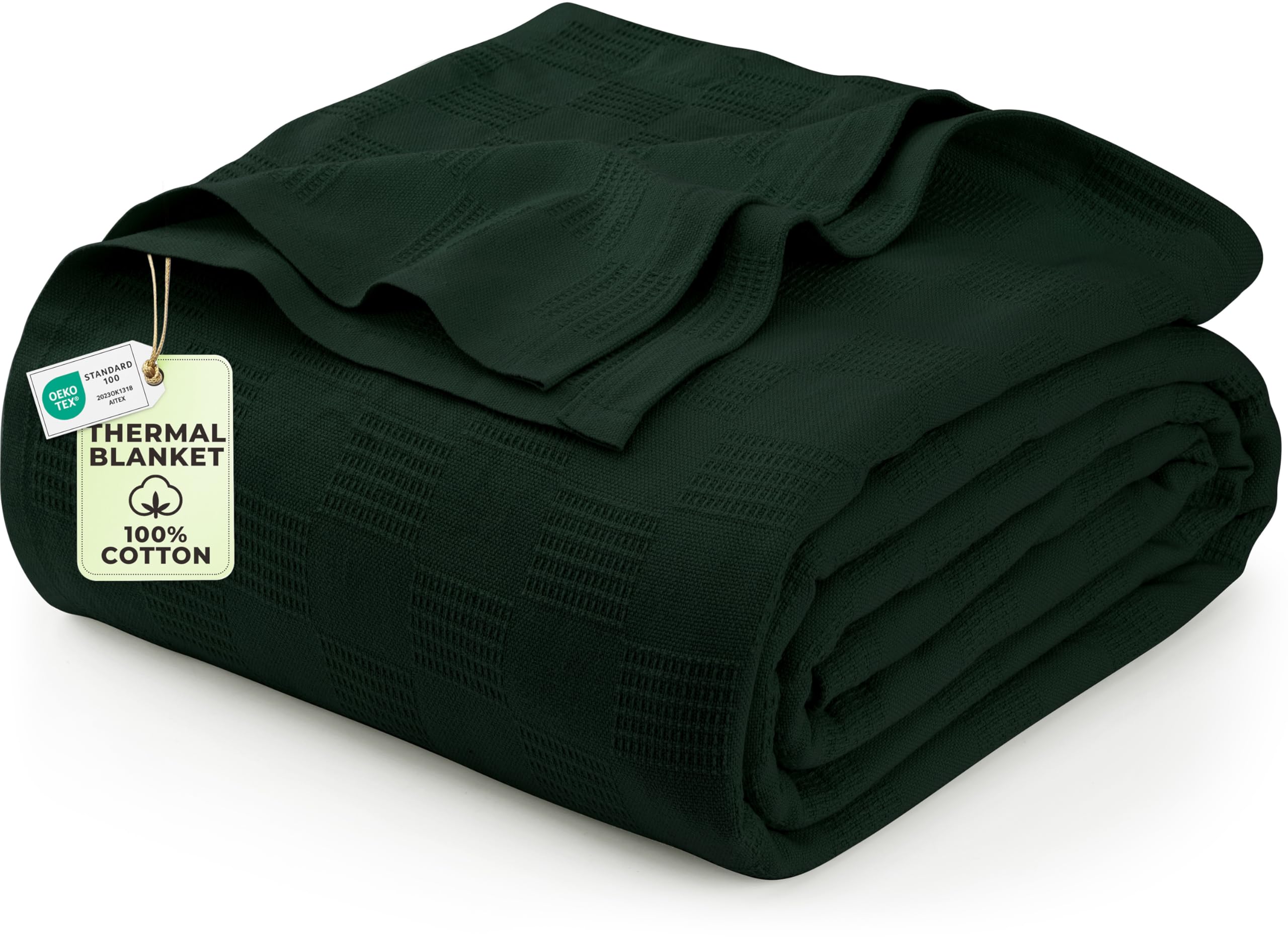 Utopia Bedding forest green thermal blanket folded for warmth and space-saving storage