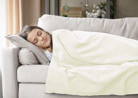 Utopia Bedding ivory thermal blanket packaged as a gift-ready option