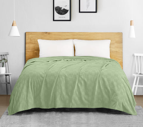 Utopia Bedding sage green blanket on couch adds style and comfort