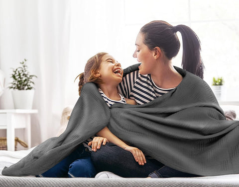 Utopia Bedding thermal blanket closeup dobby weave texture with soft premium feel.