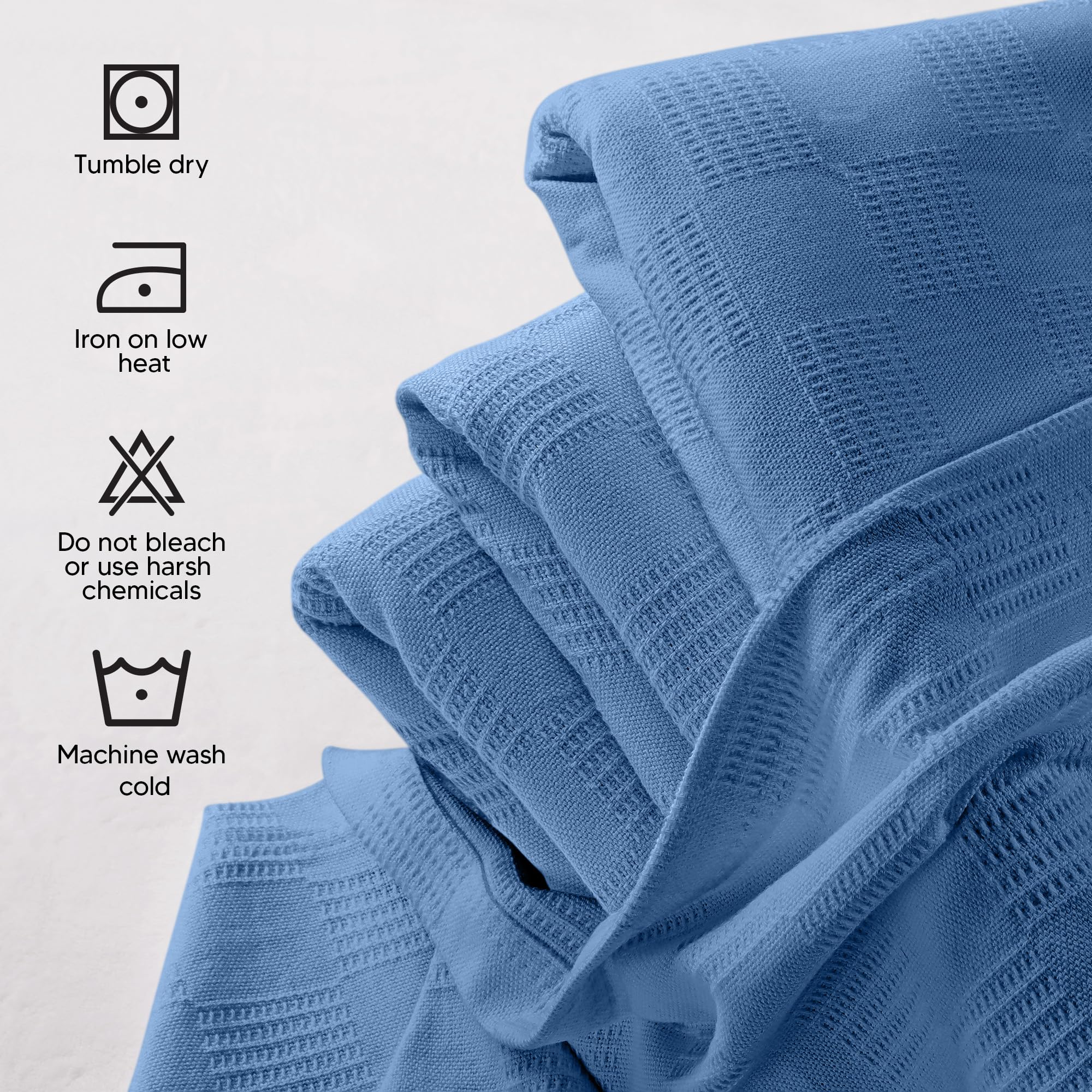 Utopia Bedding wedgewood thermal blanket draped on bed for year-round styling