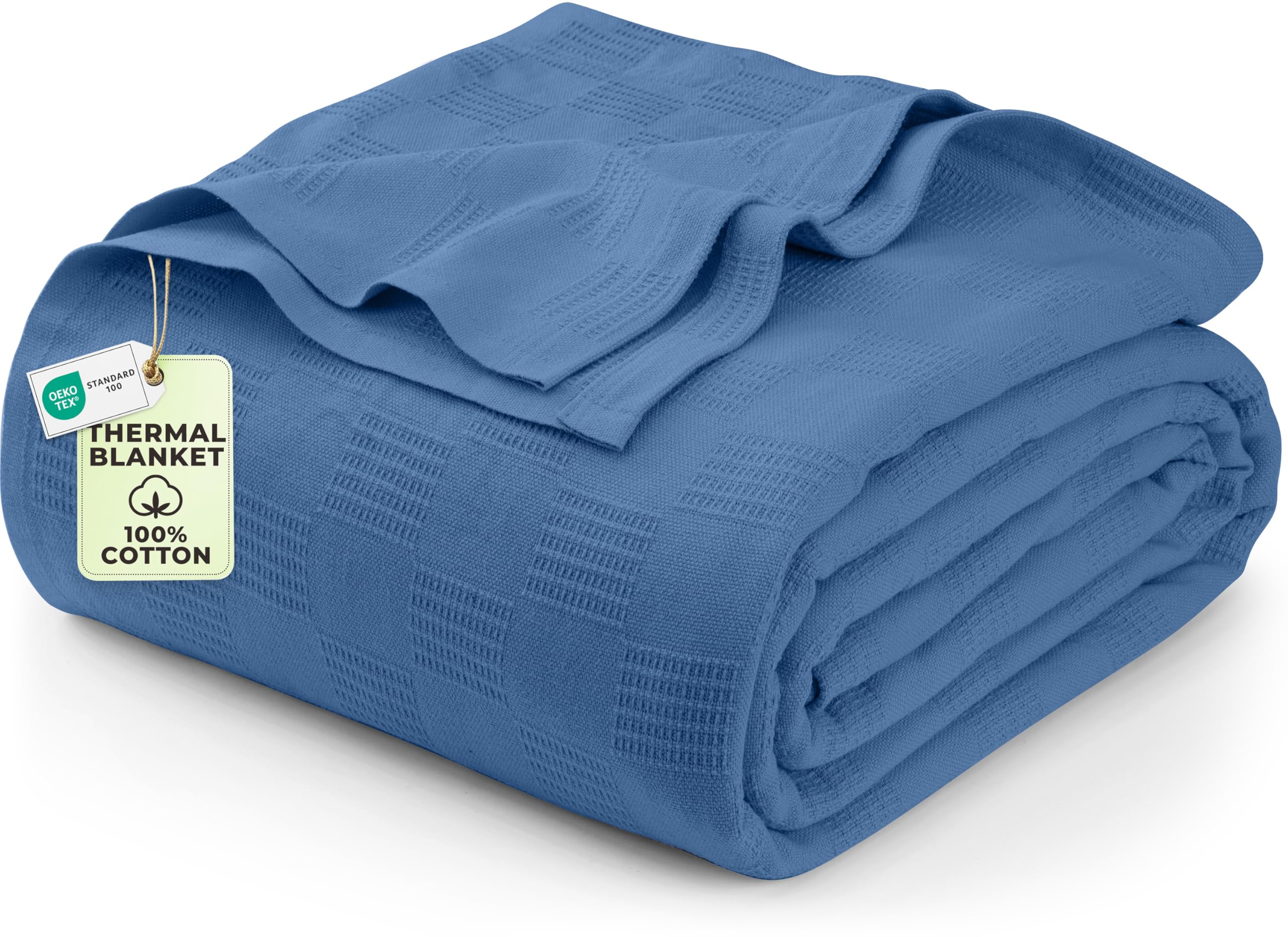 Utopia Bedding wedgewood thermal blanket front view shows plush warmth and breathability