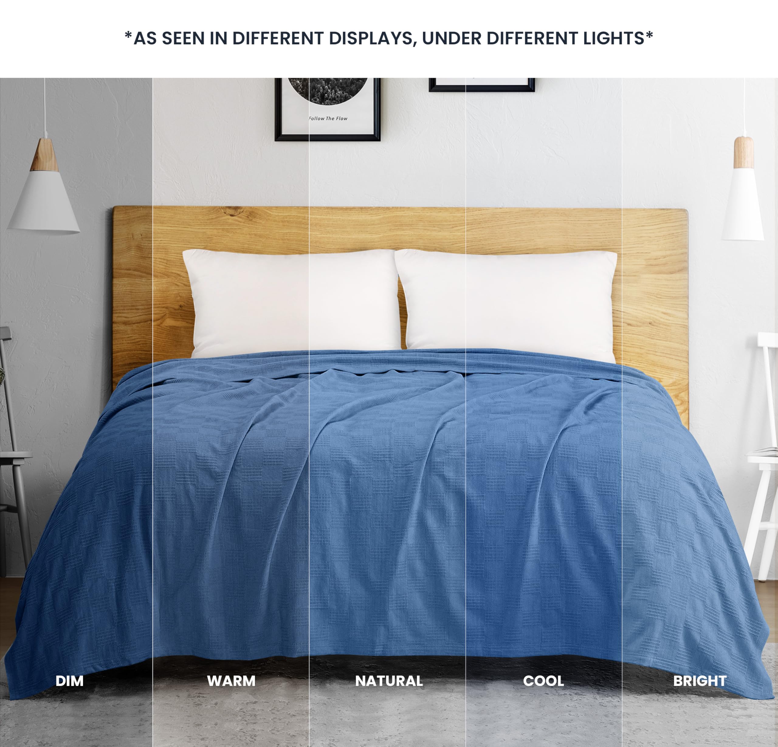 Utopia Bedding wedgewood thermal blanket close-up reveals soft cotton fibers