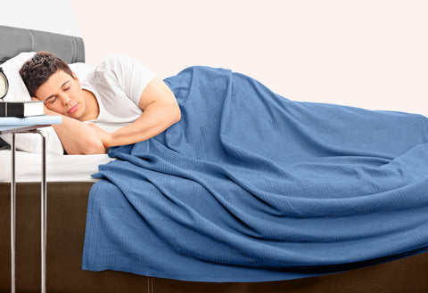 Utopia Bedding wedgewood thermal blanket showcases breathable, season-spanning comfort