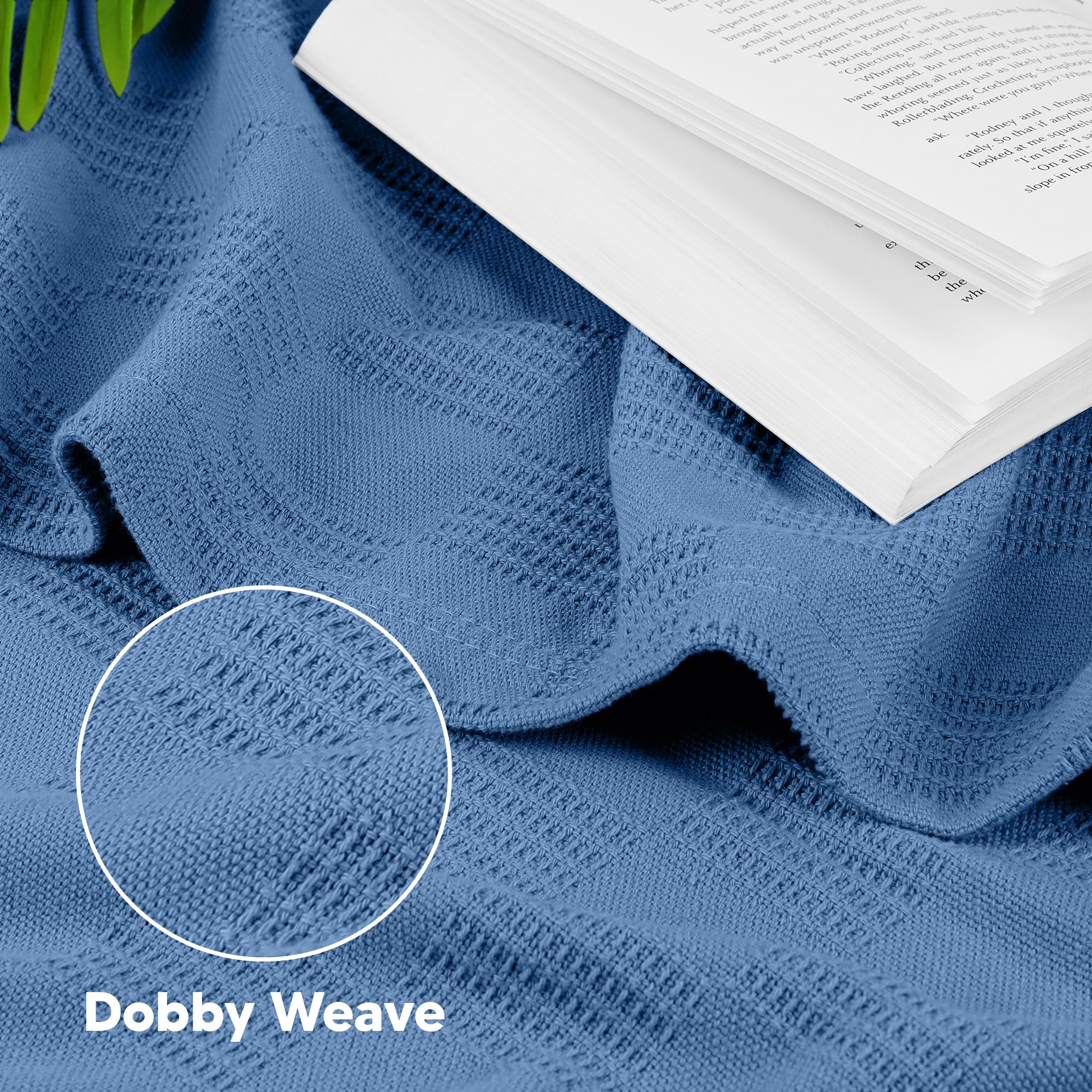 Utopia Bedding wedgewood thermal blanket weave detail illustrates durable dobby texture