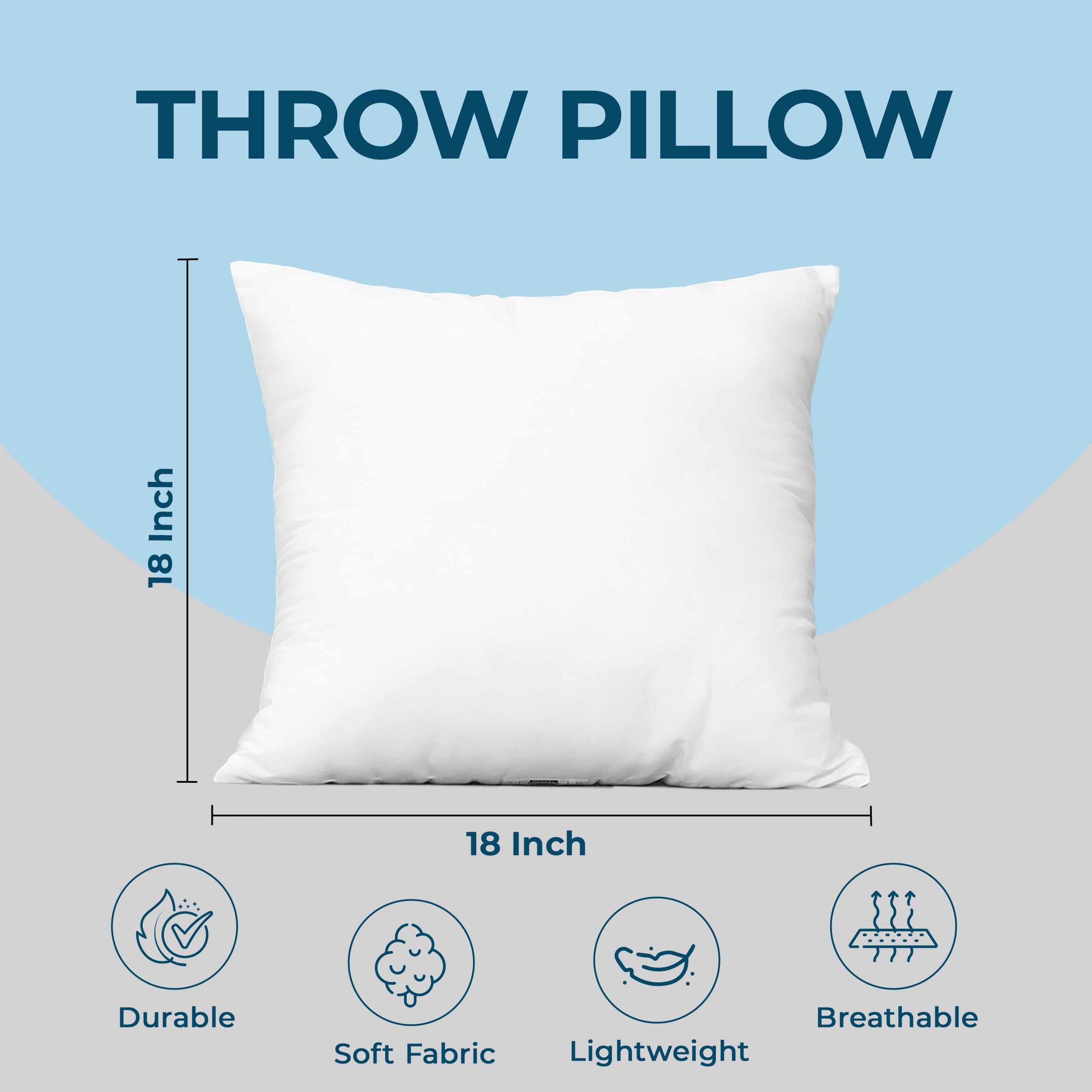 Utopia Bedding throw pillow breathable cover close-up, soft 115 GSM fabric feels durable.