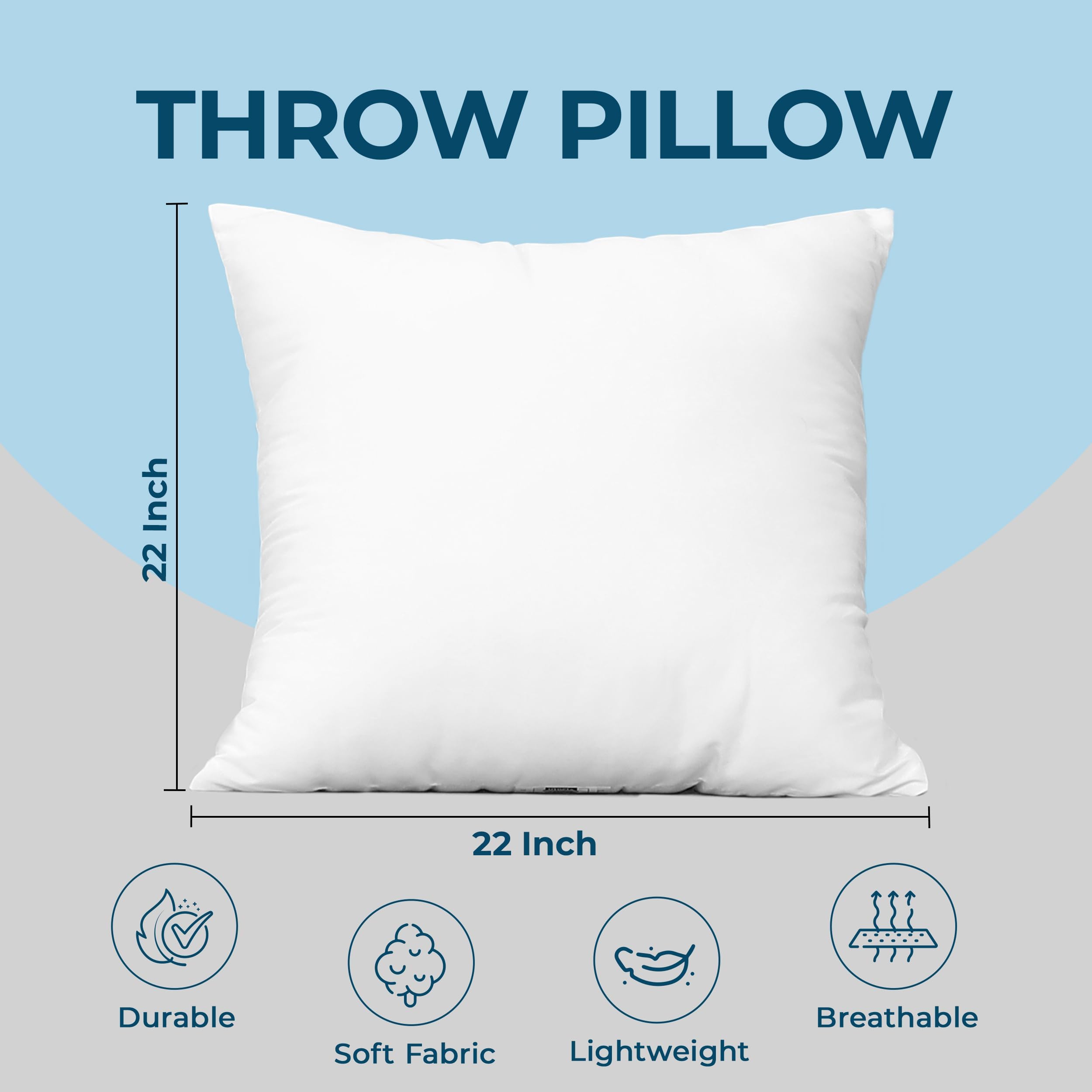 Utopia Bedding breathable brushed cover on a throw pillow insert for soft daily use
