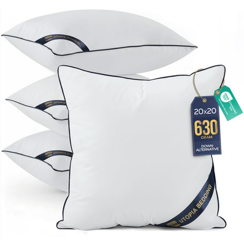 Utopia Bedding throw pillow insert 20x20 pack of four for sofa and bed