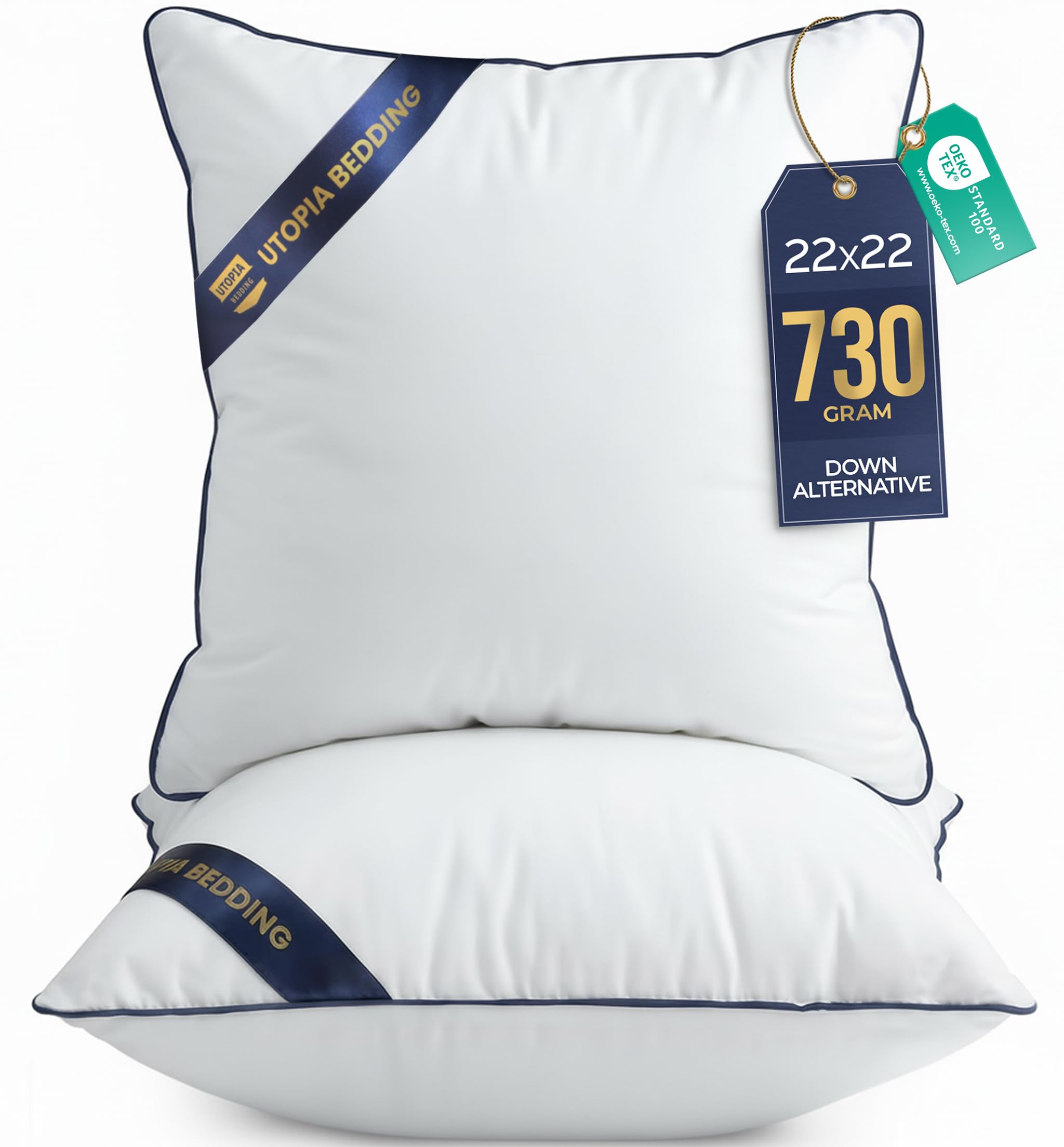 Utopia Bedding throw pillow insert in white, 22x22, ideal for sofa styling.
