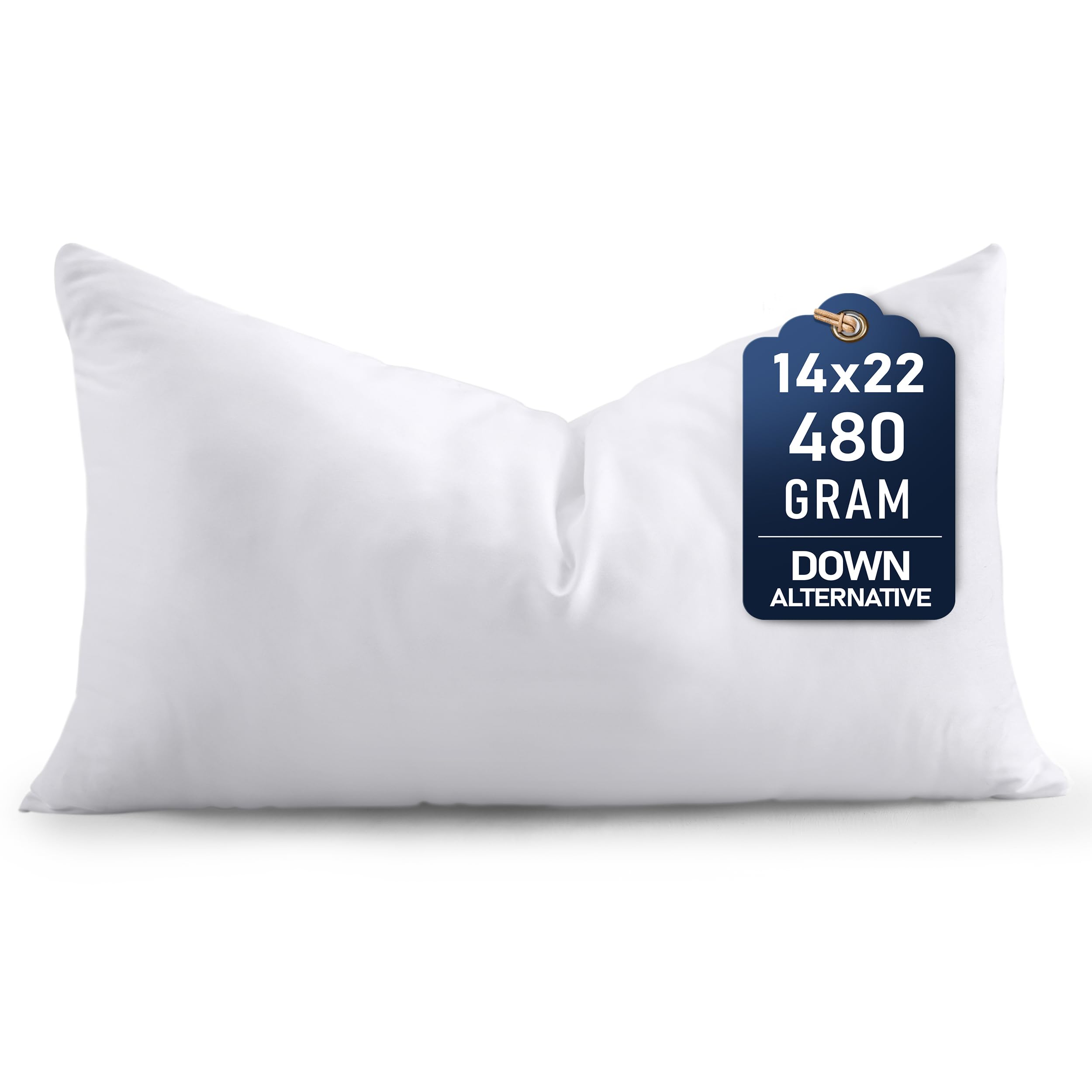 Utopia Bedding throw pillow insert in white, 14x22, for bed and sofa decor