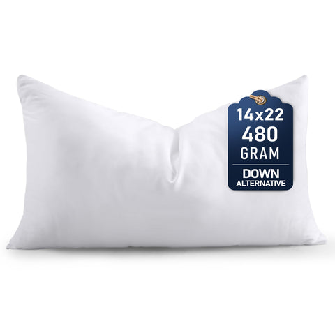 Utopia Bedding throw pillow insert in white, 14x22, for bed and sofa decor