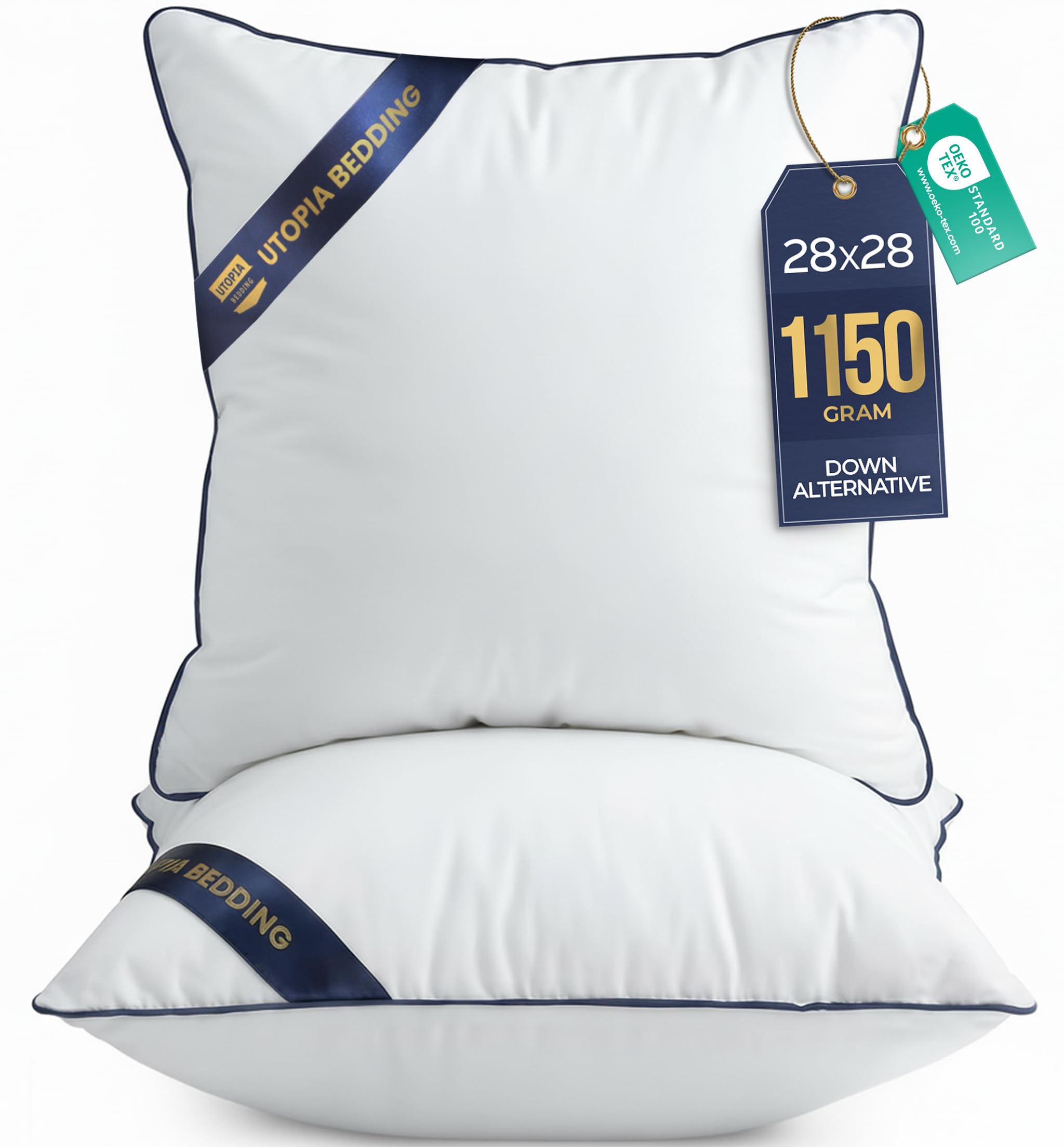 Utopia Bedding throw pillow inserts 2-pack white 28x28 for sofa comfort