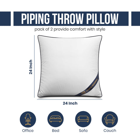 Utopia Bedding inserts with navy piping detail for durable finish