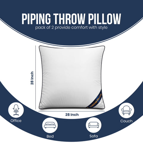 Utopia Bedding navy edge piping on inserts for durable, stylish finish