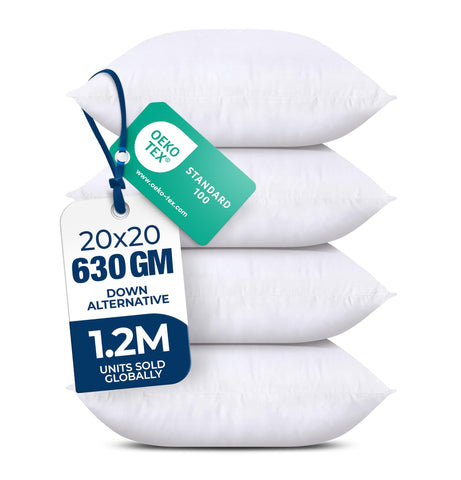 Utopia Bedding throw pillow set in white with plush, durable look.