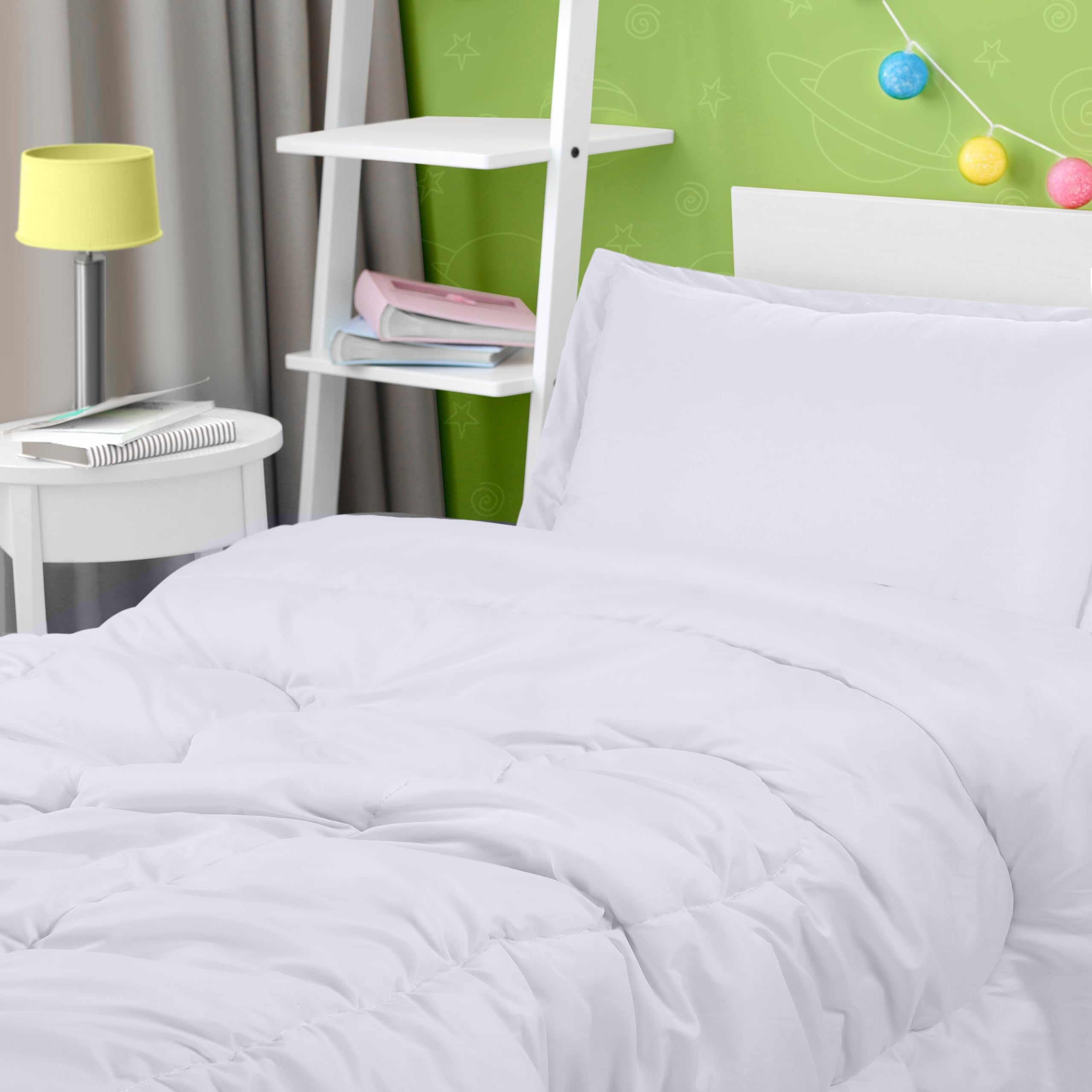 Utopia Bedding twin bed layout with neatly arranged comforter