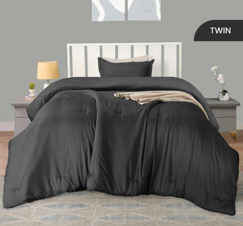 Utopia Bedding Twin Comforter Grey stitch detail highlights durable construction and longevity.