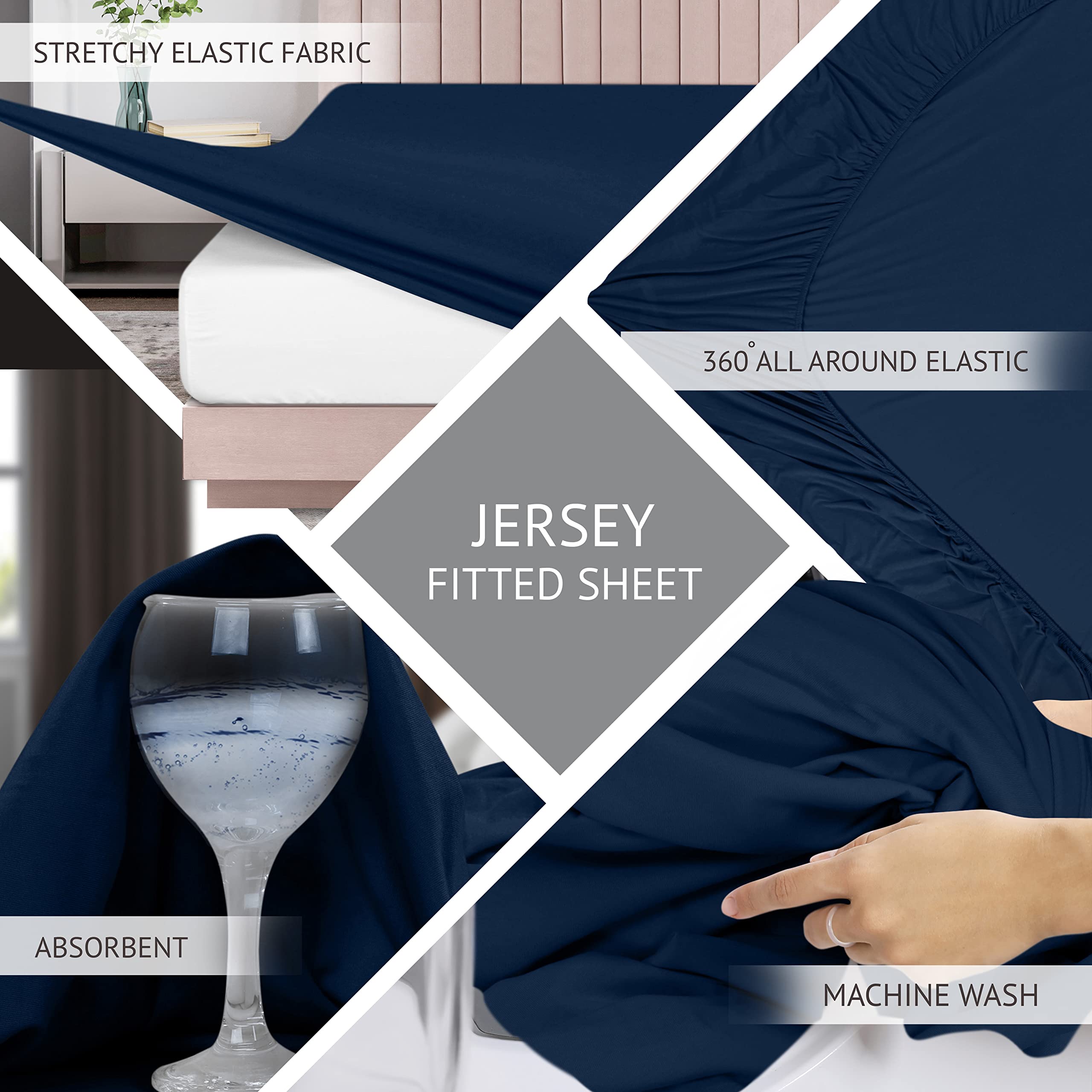 Utopia Bedding easy-care jersey knit sheets, machine washable and quick-drying